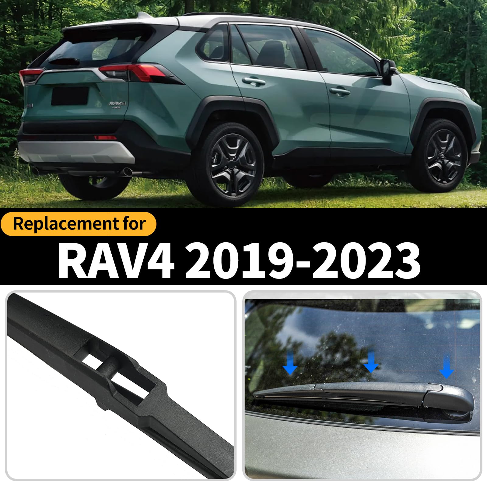 GARDIMU Rear Wiper Blade Assembly for Toyota RAV4 2019-2025, Back Windshield Wiper Blades and Arm Set