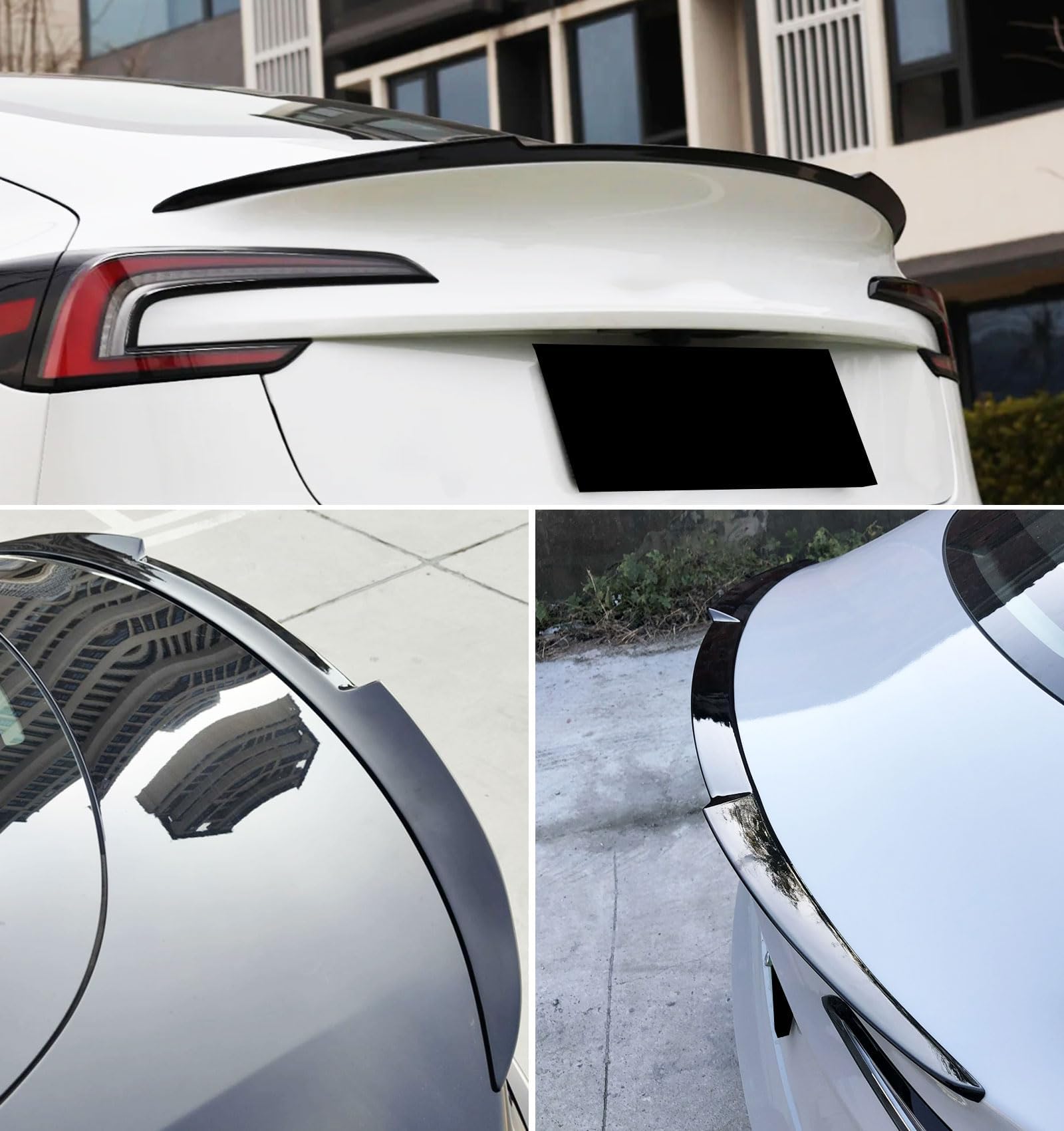 BDBO Spoiler for Tesla Model 3 Highland Only for 2024+ Wing Rear Spoiler Trunk Tail Rear Trunk Lid,M4 Style Glossy Black Perform