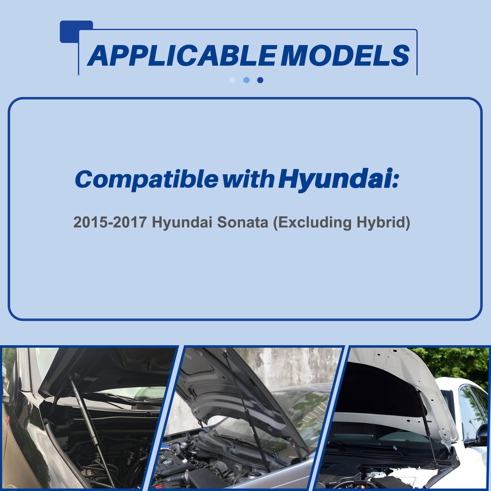Otuayauto Front Hood Struts - Replacement For Hyundai Sonata 2015-2017 (Excluding Hybrid) Lift Support, Gas Spring Prop Rods, Oe