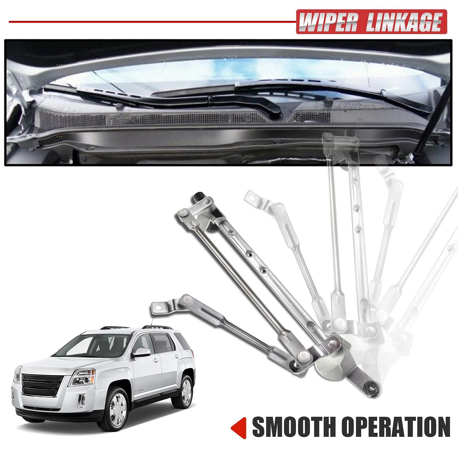 A-Premium Front Windshield Wiper Transmission Linkage Assembly Compatible With Chevrolet, Pontiac And Saturn Vehicles - Malibu 2