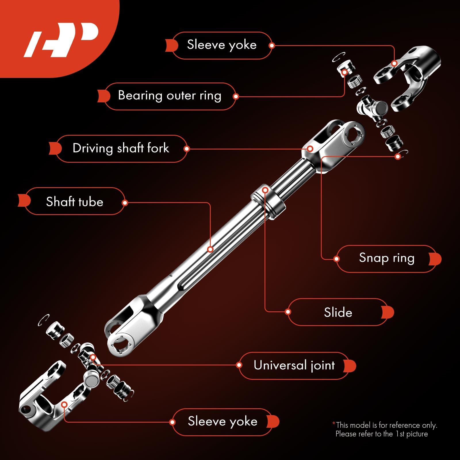 A-Premium Steering Shaft for Audi Q5 2009-2016, 2.0L/3.0L/3.2L, Durable Steering Column Replacement