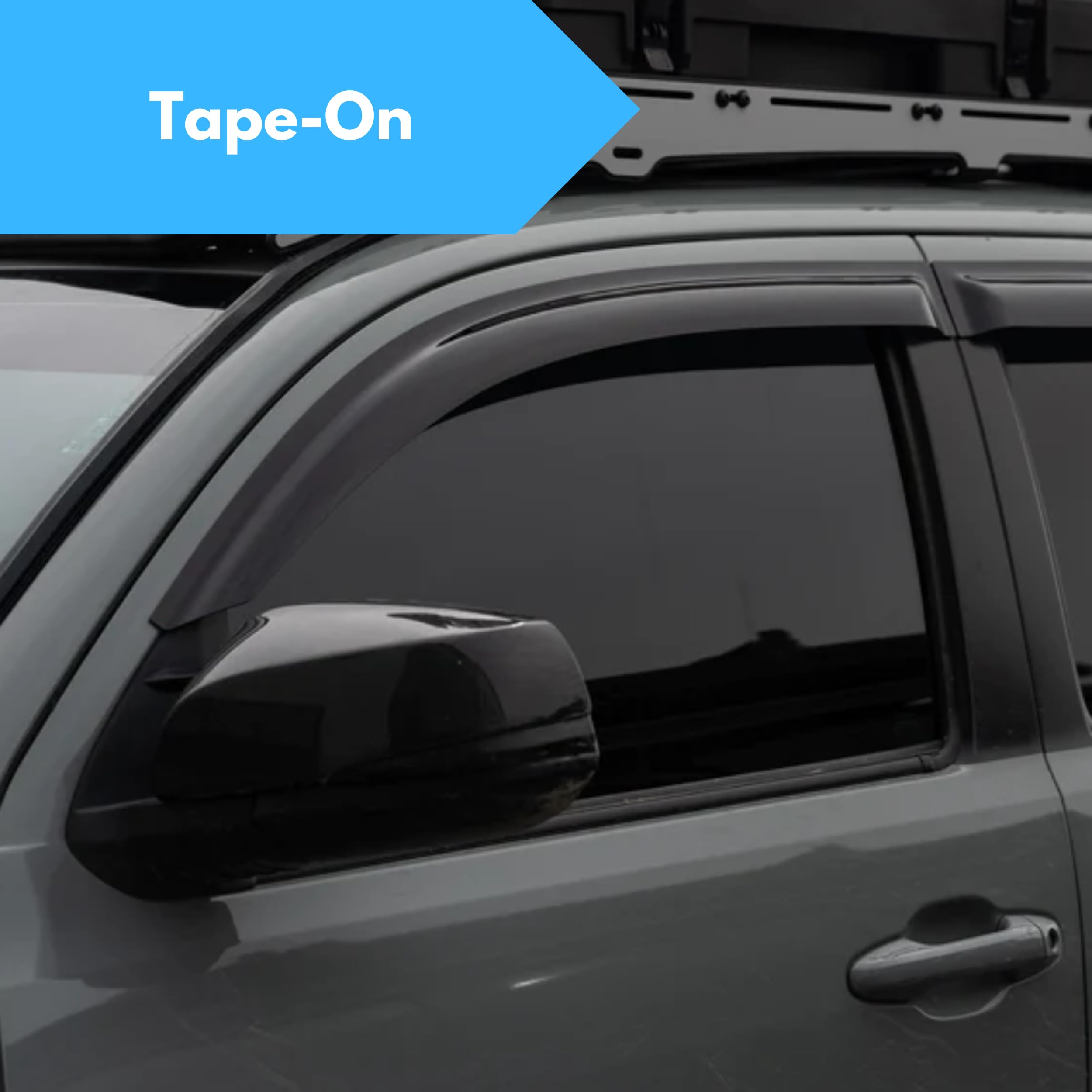 KPY Window Visor for 2019-2024 GMC Sierra Crew Cab & Chevrolet Chevy Silverado 1500 Crew Cab, 2500HD 3500HD 2020-2024, 4PC Rain