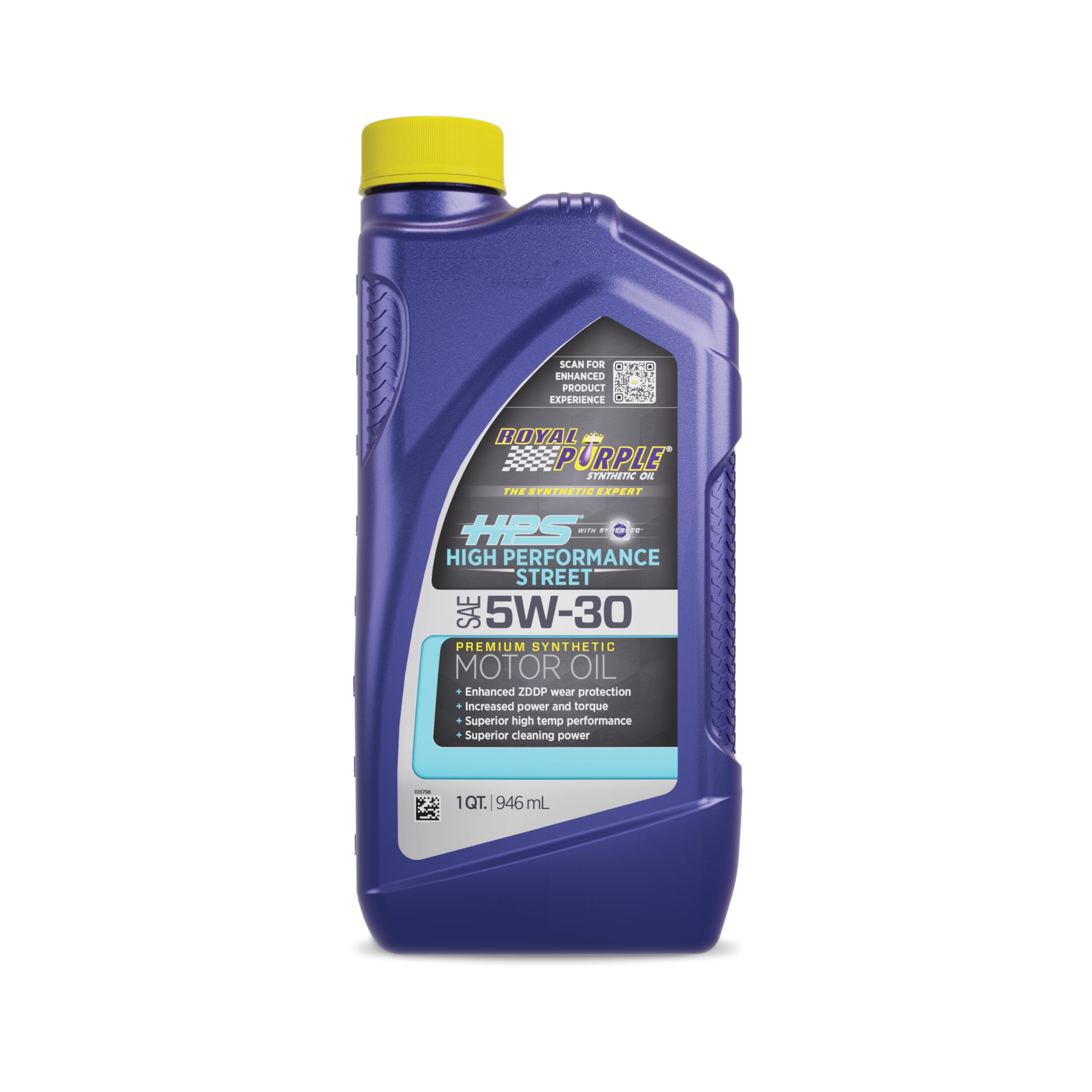 Royal Purple (36530-6PK HPS 5W-30 Synthetic Motor Oil with Synerlec Additive Technology - 1 Quart, (Case of 6)