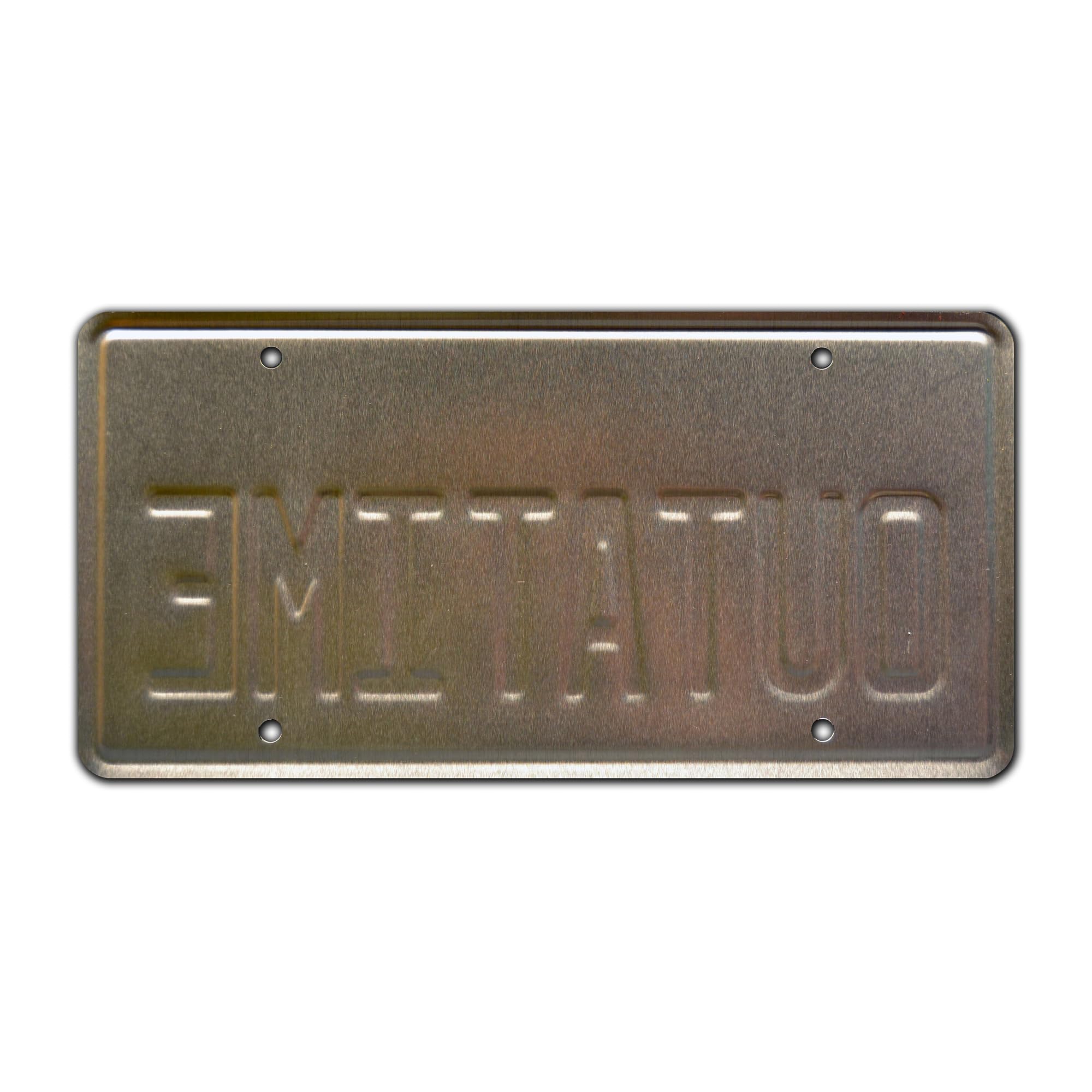 Celebrity Machines Back To The Future | Delorean | Outatime | Metal Stamped Vanity Prop License Plate
