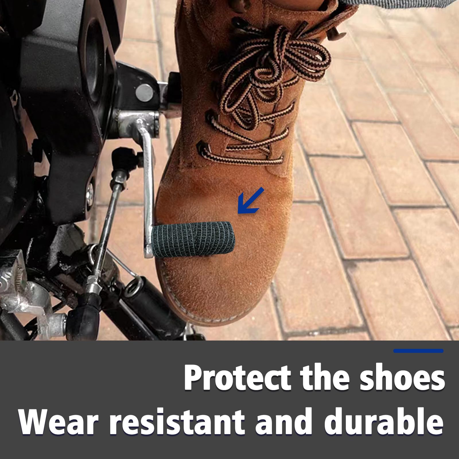 Fizzest Motorcycle Shifter Shoe Protector - Black Non-Woven Fabric Gear Shift Cover Guard, Includes 8 Rolls