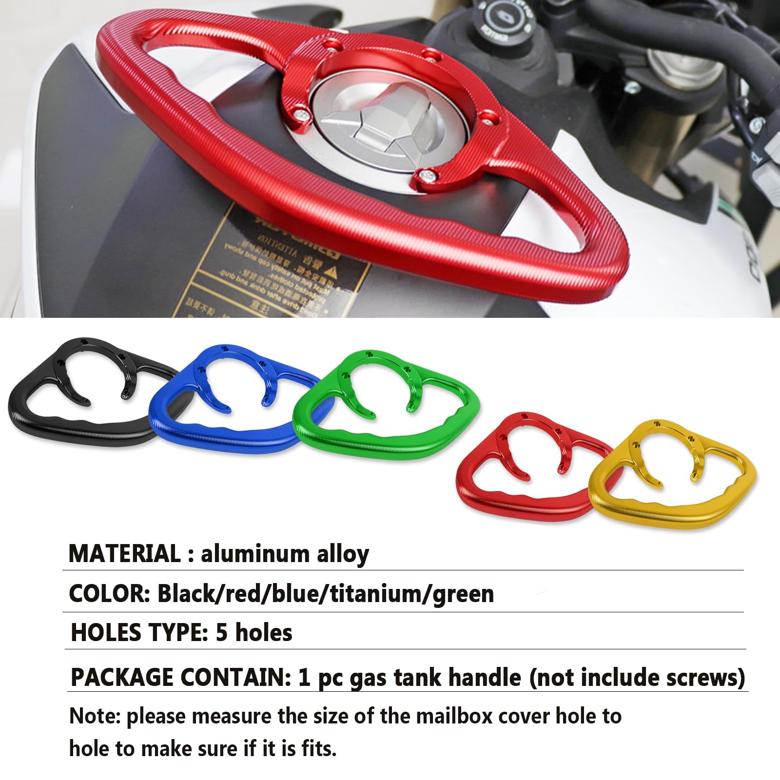 HAONEL Fuel Gas Tank Handle Motorcycle Rear Passenger Grab Bar Aluminum Replacement for Suzuki GSX-R 600 750 GSXR750 GSXR750 GSX