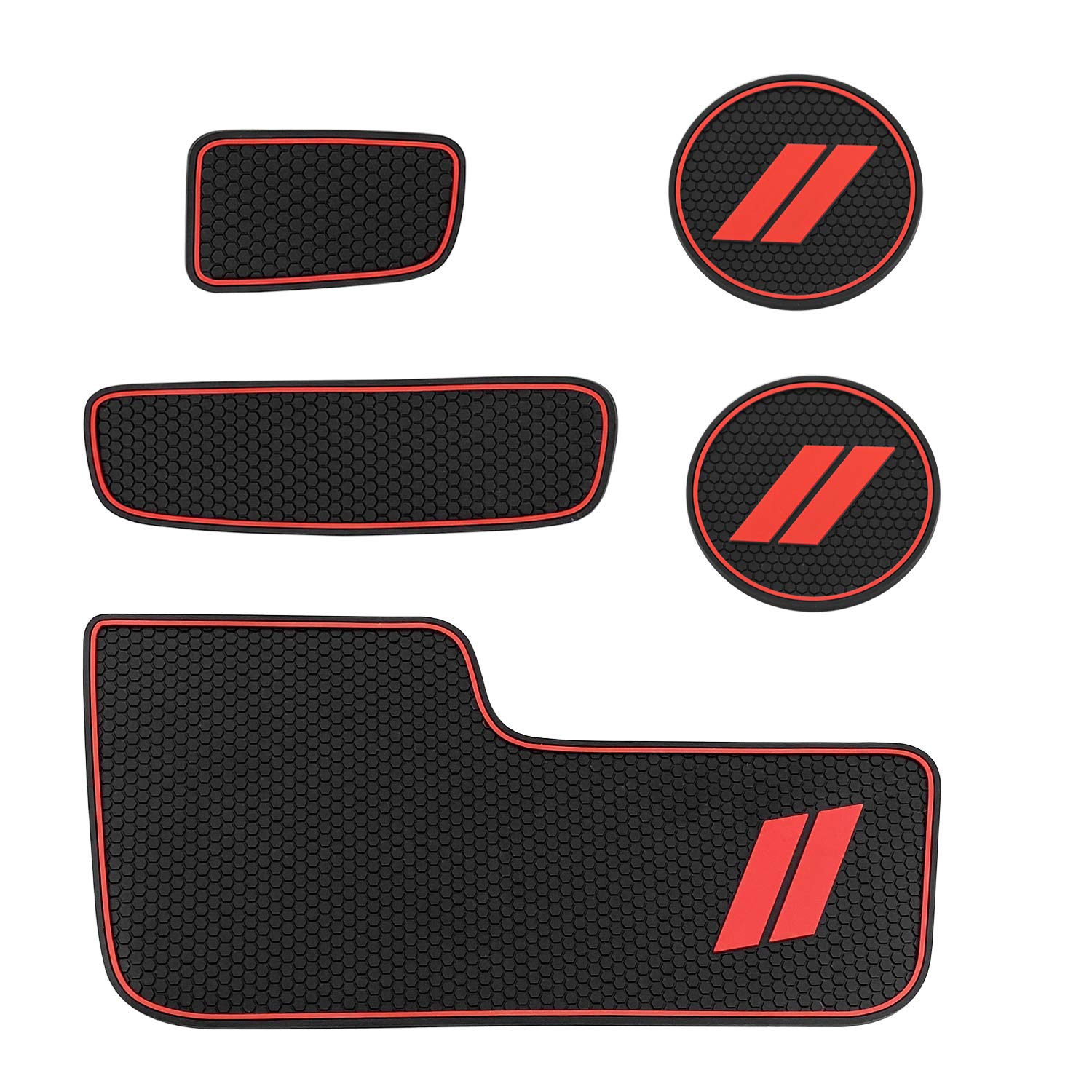 5Pcs Cup Holder Liner Compatible For Dodge Durango 2014-2020 Custom Fit Cup Holder Insert & Center Console Mats Non Slip Storage