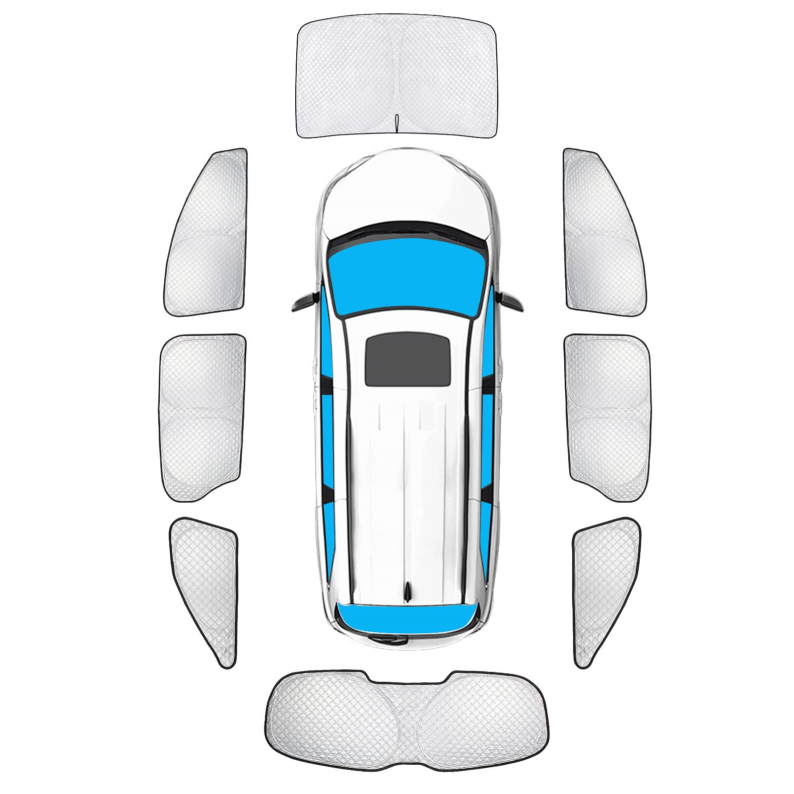 Kmf 8Pcs Full Window Sun Shade Custom Fit For Toyota Sienna 2021-2025 Accessories, Sienna Sunshade Privacy Car Window Covers For