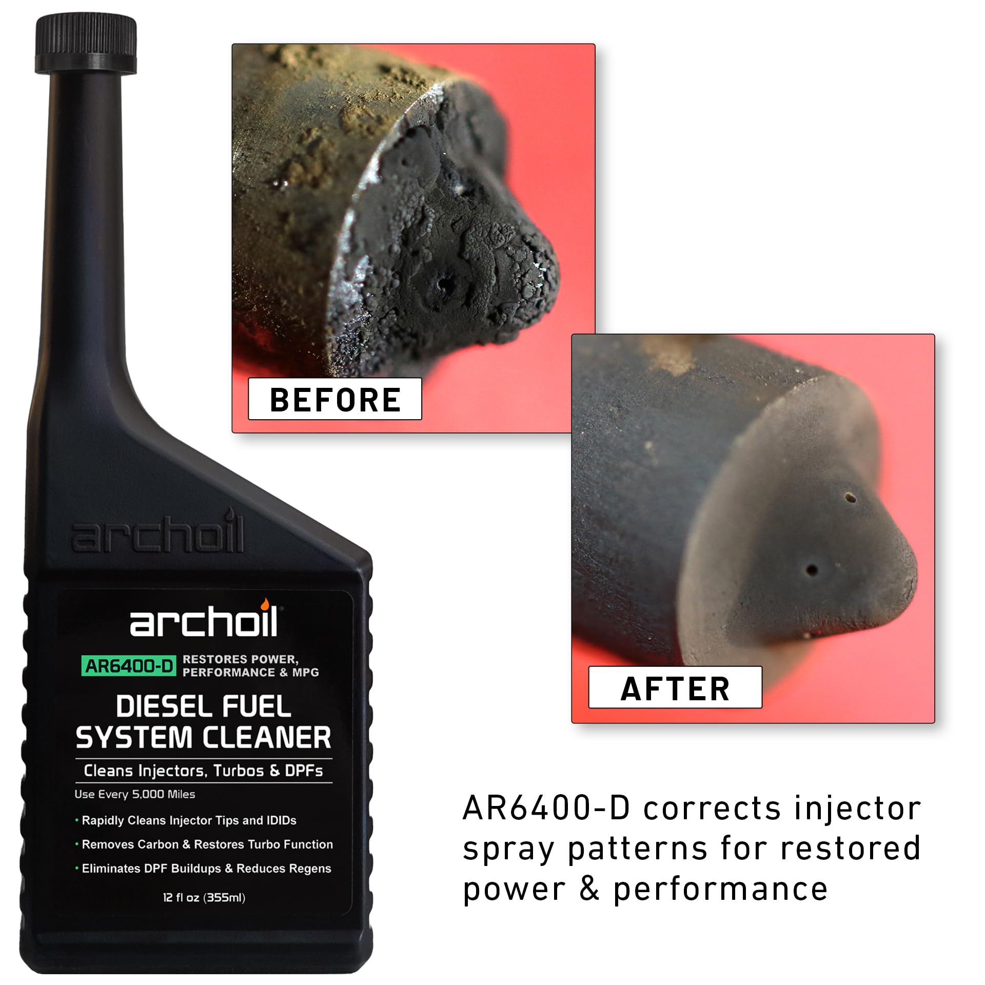 Archoil AR6400-D Diesel Fuel System Cleaner - Cleans Injectors, Turbo & DPF, Four Pack