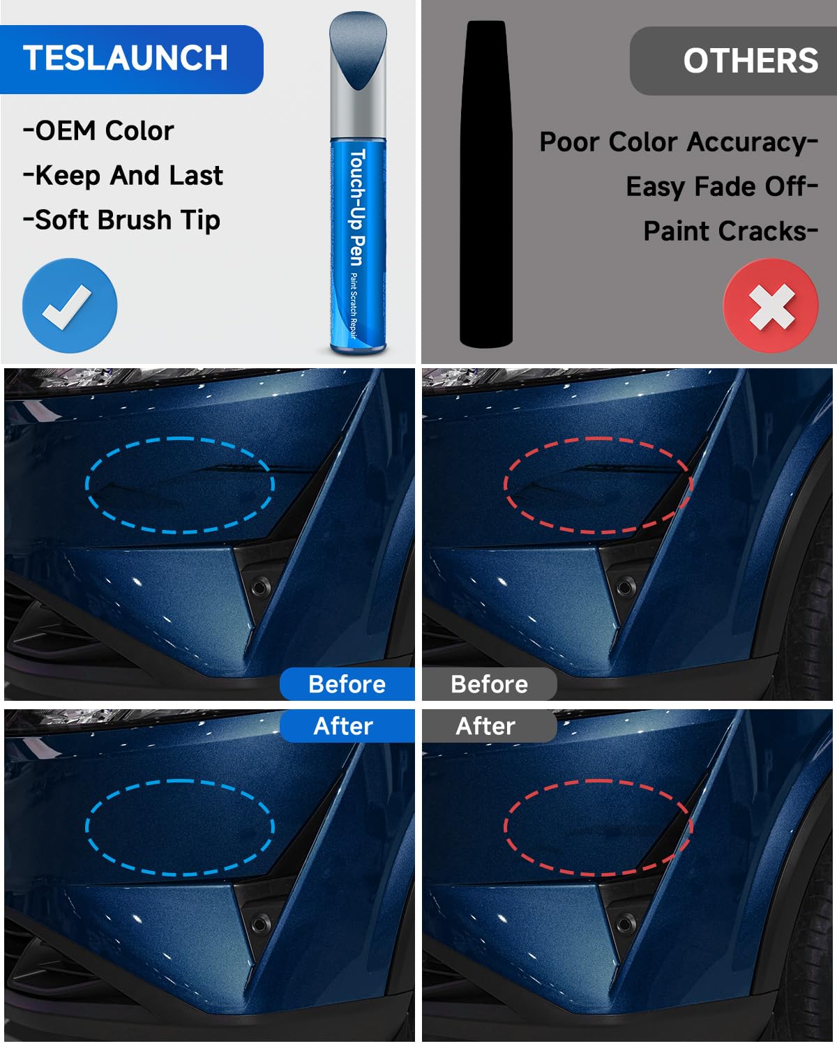 RSACET Touch Up Paint for Nissan - RBY Caspian Blue Metallic, 0.41 Fl Oz, Exact Match Car Scratch Repair