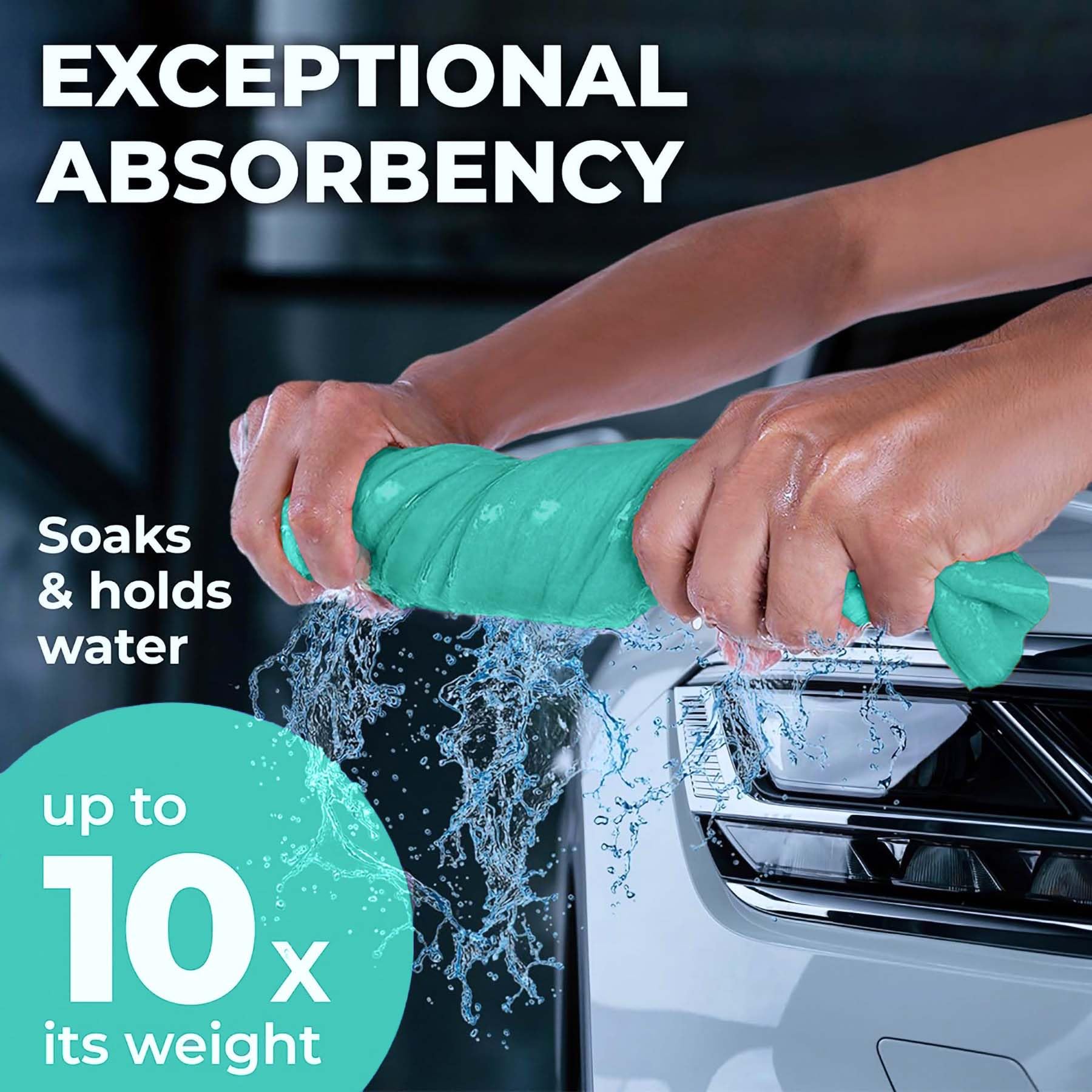 Premium Xl Shammy Towel For Car - 34   X25    - Super Absorbent Chamois Cloth - Spots & Scratch-Free - Reusable Car Drying Towel