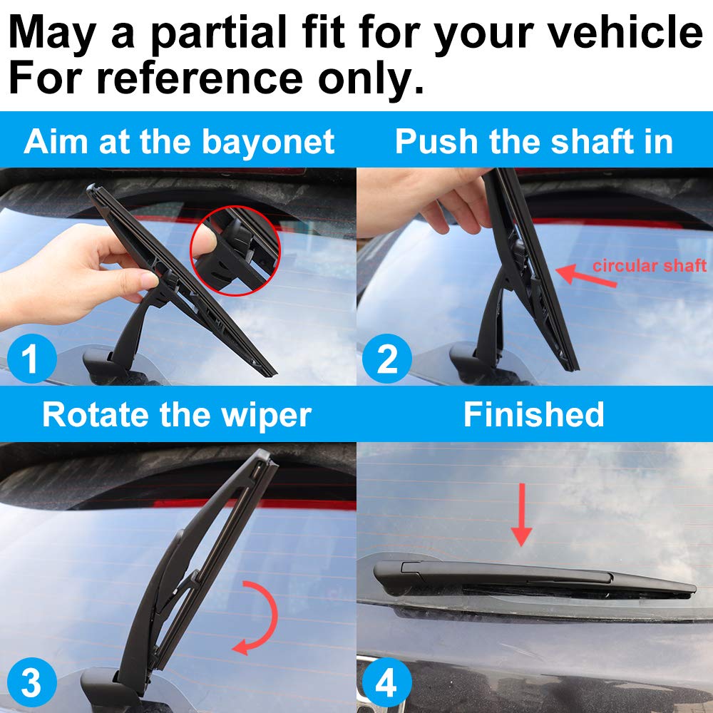 Rear Wiper Blade,Aslam Rear Windshield Wiper Blades Type-E 14F For Honda Pilot 2009-2015,Exact Fit(Pack Of 2)