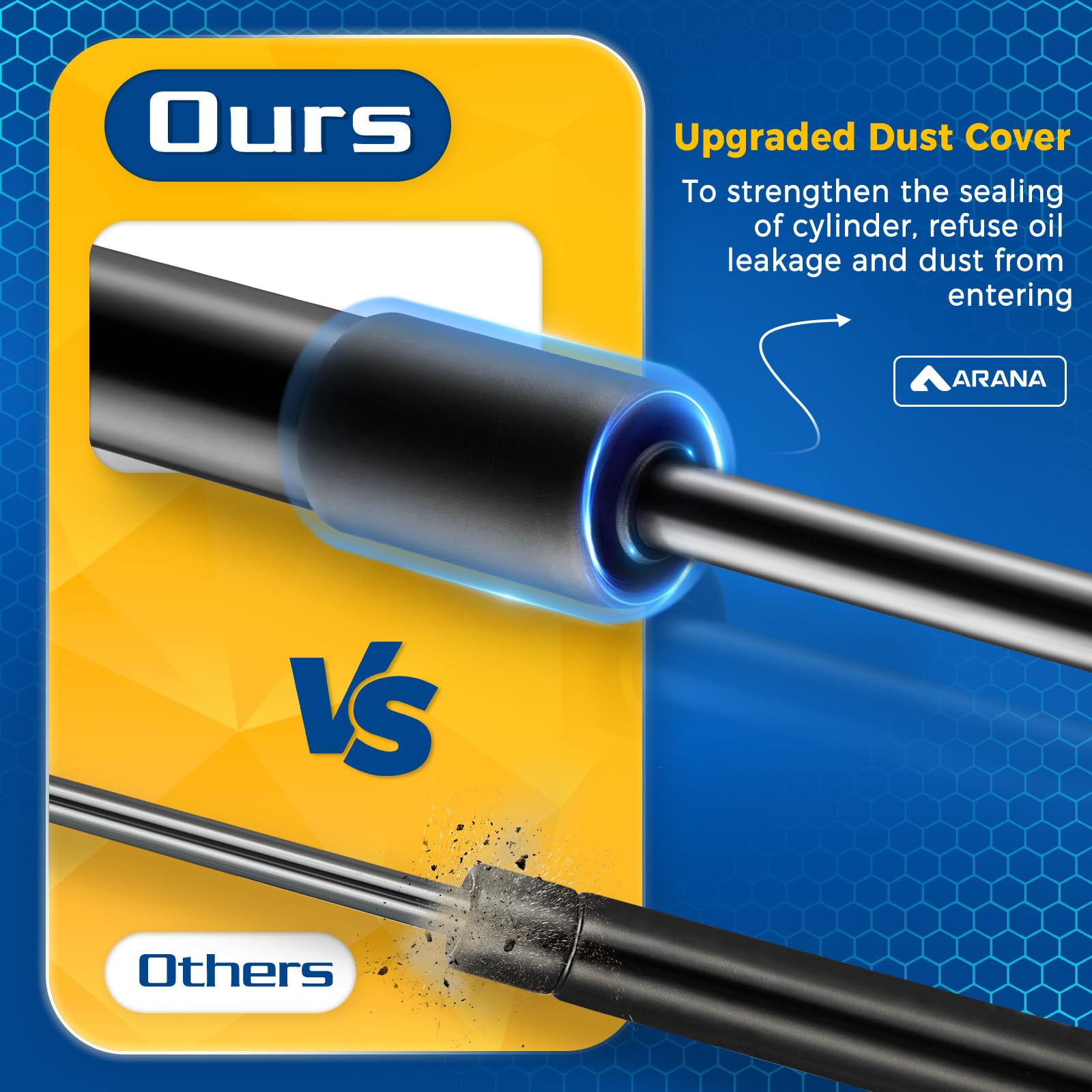 ARANA Windshield Front Window Shocks Struts for Can-Am Defender 2016-2021, OEM Replacement, Carbon Steel, Model P10813, Qty(2)