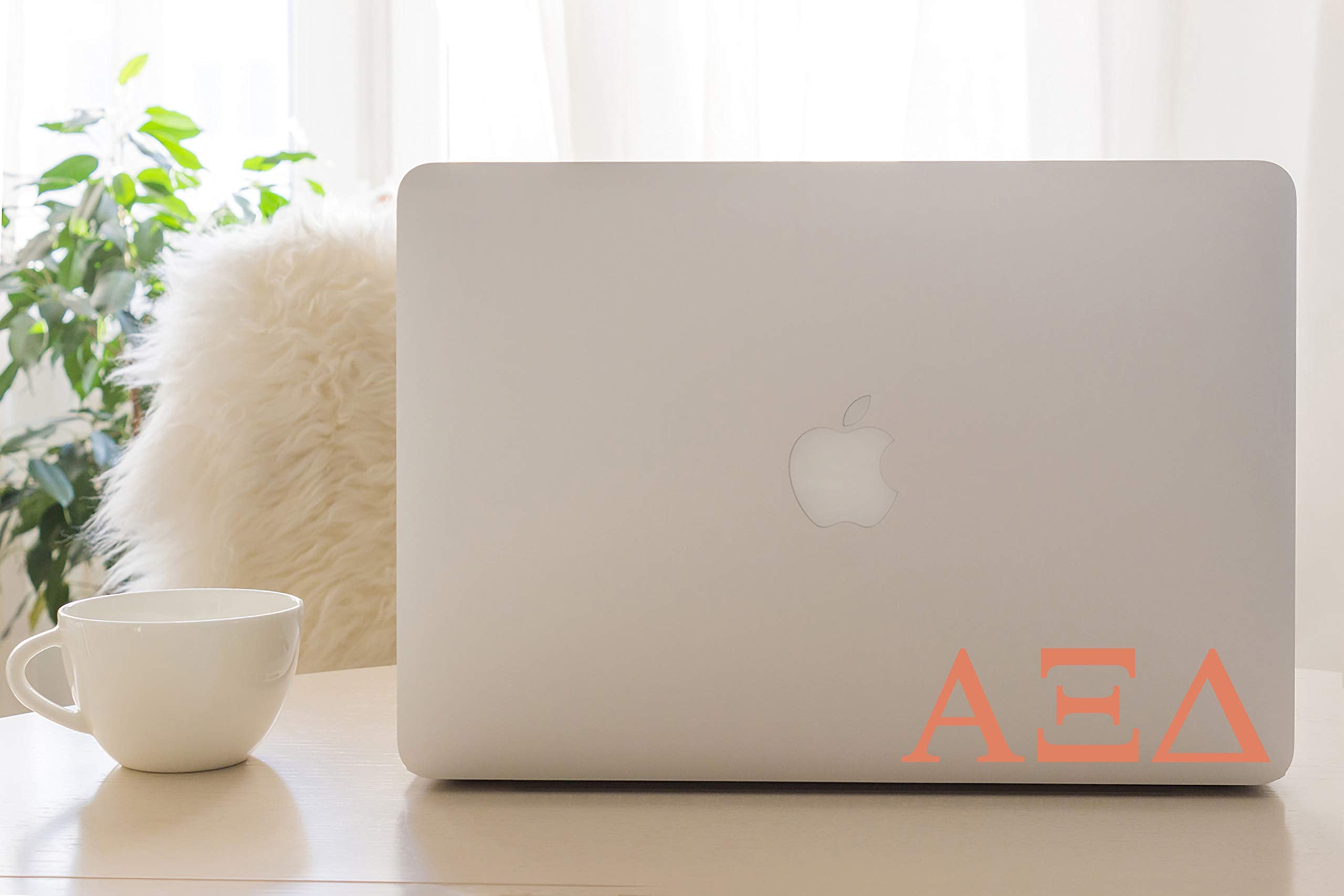 Pro-Graphx Alpha Xi Delta Greek Sorority Sticker Decal, 2.5 Inches Tall, Coral