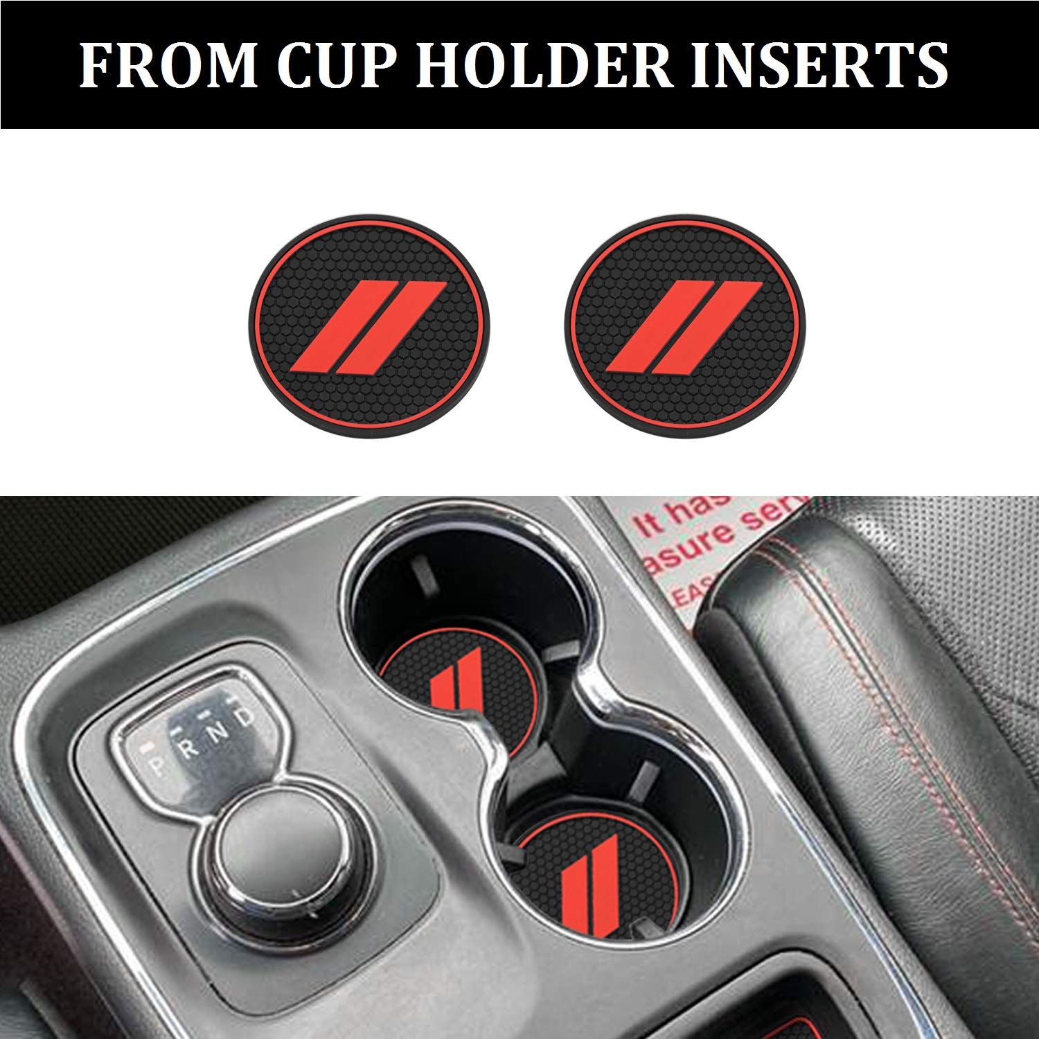 5Pcs Cup Holder Liner Compatible For Dodge Durango 2014-2020 Custom Fit Cup Holder Insert & Center Console Mats Non Slip Storage
