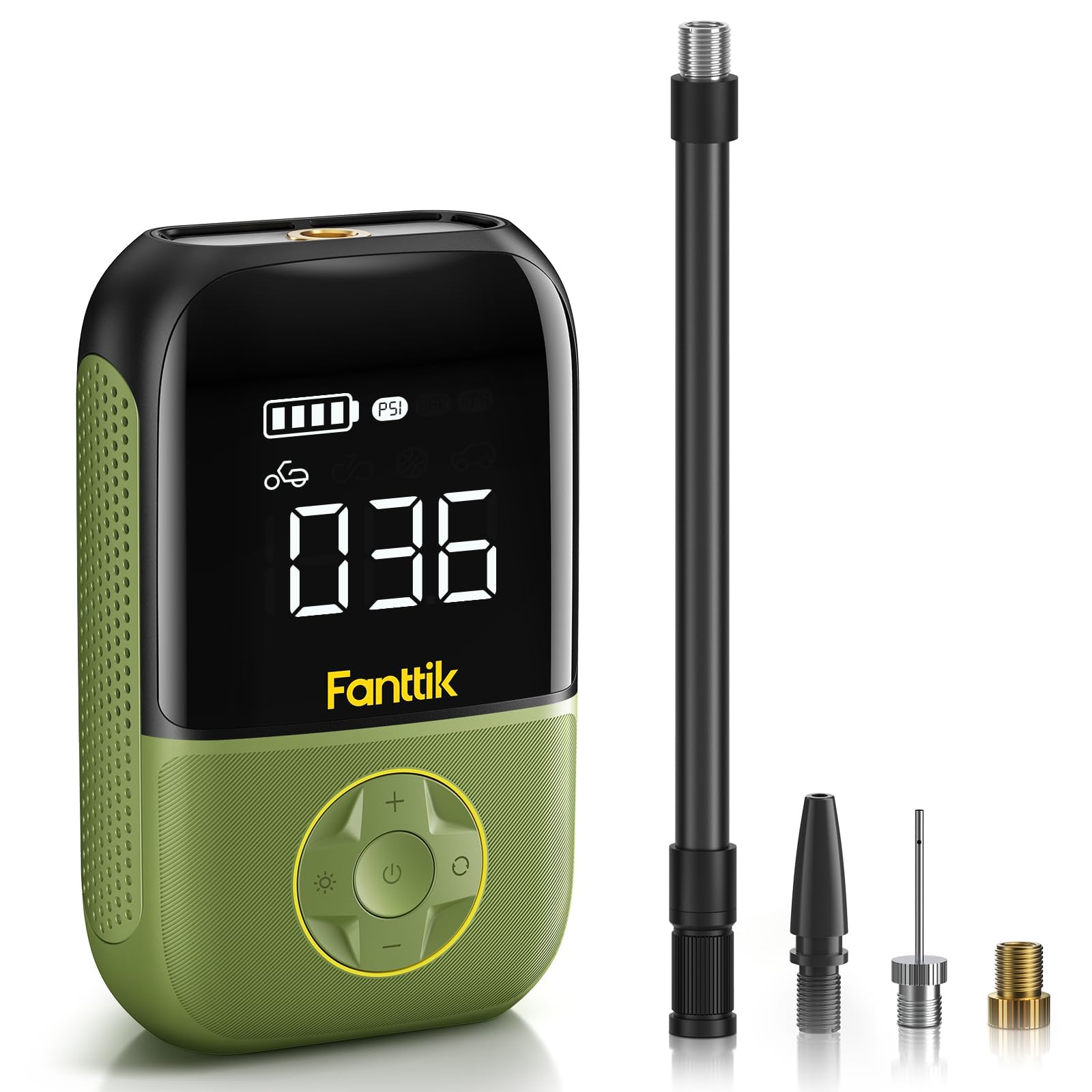 Fanttik X8 Portable Tire Inflator, Lightweight For Motorcycle Tire, Cordless Air Compressor Pump, Rechargeable Battery, 150Psi W