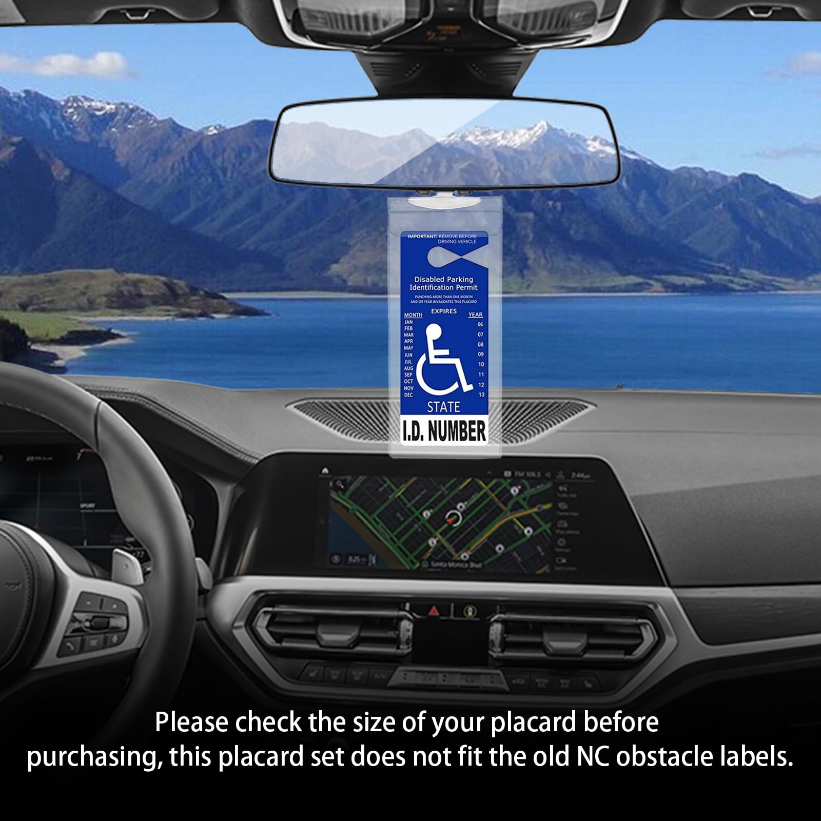 Dickno Handicap Placard Holder, 11.6'' x 5'' Ultra Transparent Disabled Parking Permit Placard Protector with Plastic Large Hang
