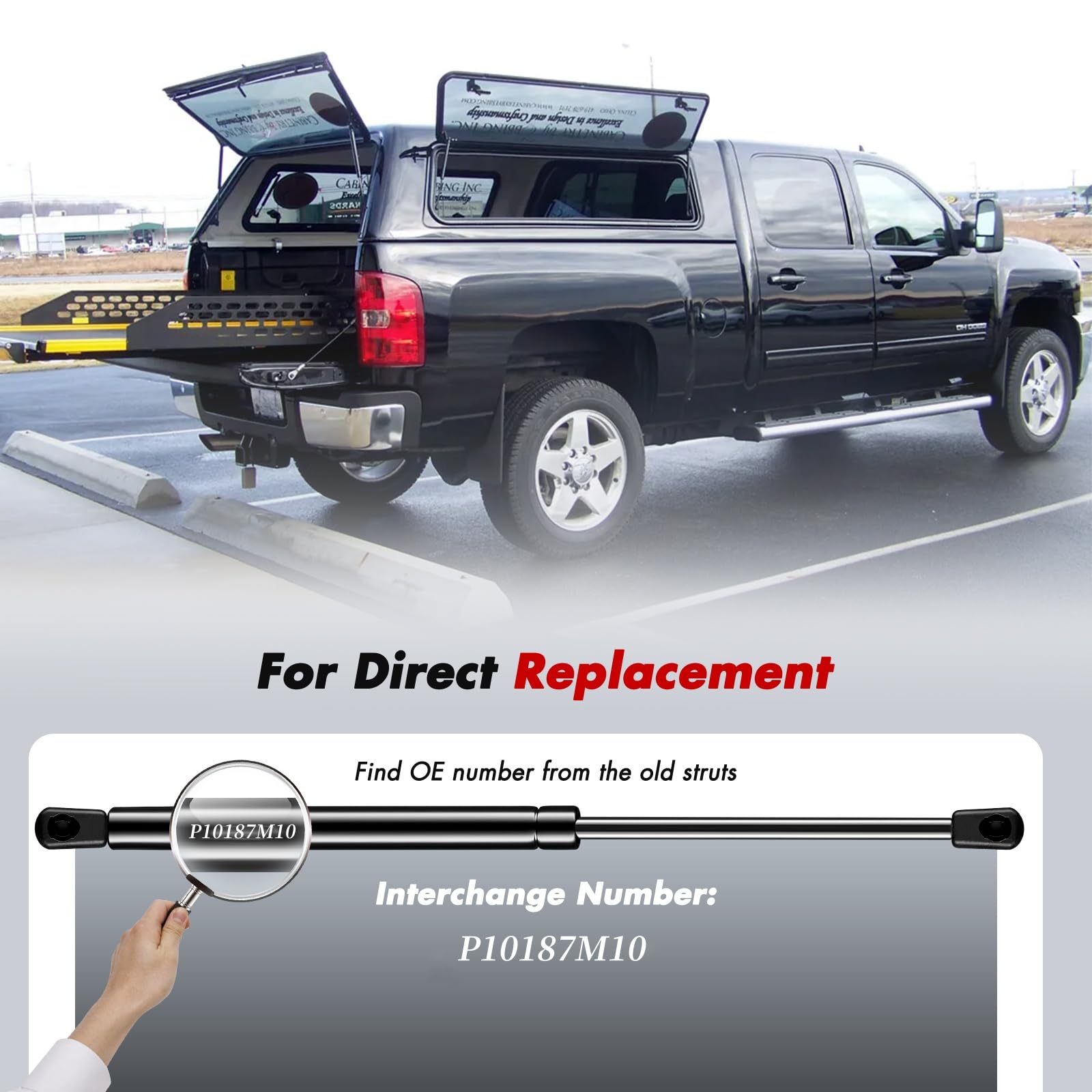 Vepagoo 18 Inch 175Lb/778N Gas Struts Shocks Sping Camper Topper Shell Are Leer Rear Window Truck Canopy Cap Cover Lift Support