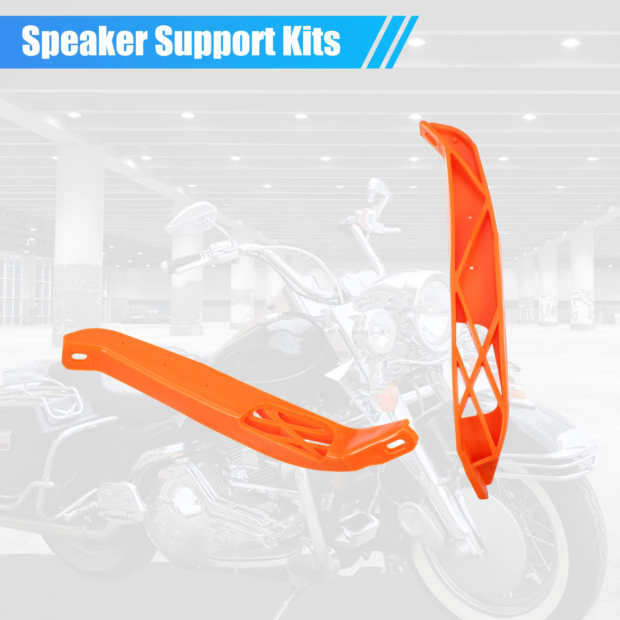 X Autohaux 1 Set Strong Arm Inner Fairing Batwing Support Speaker Brackets For Harley Touring Electra Flht Flhx 1996-2013 Orange