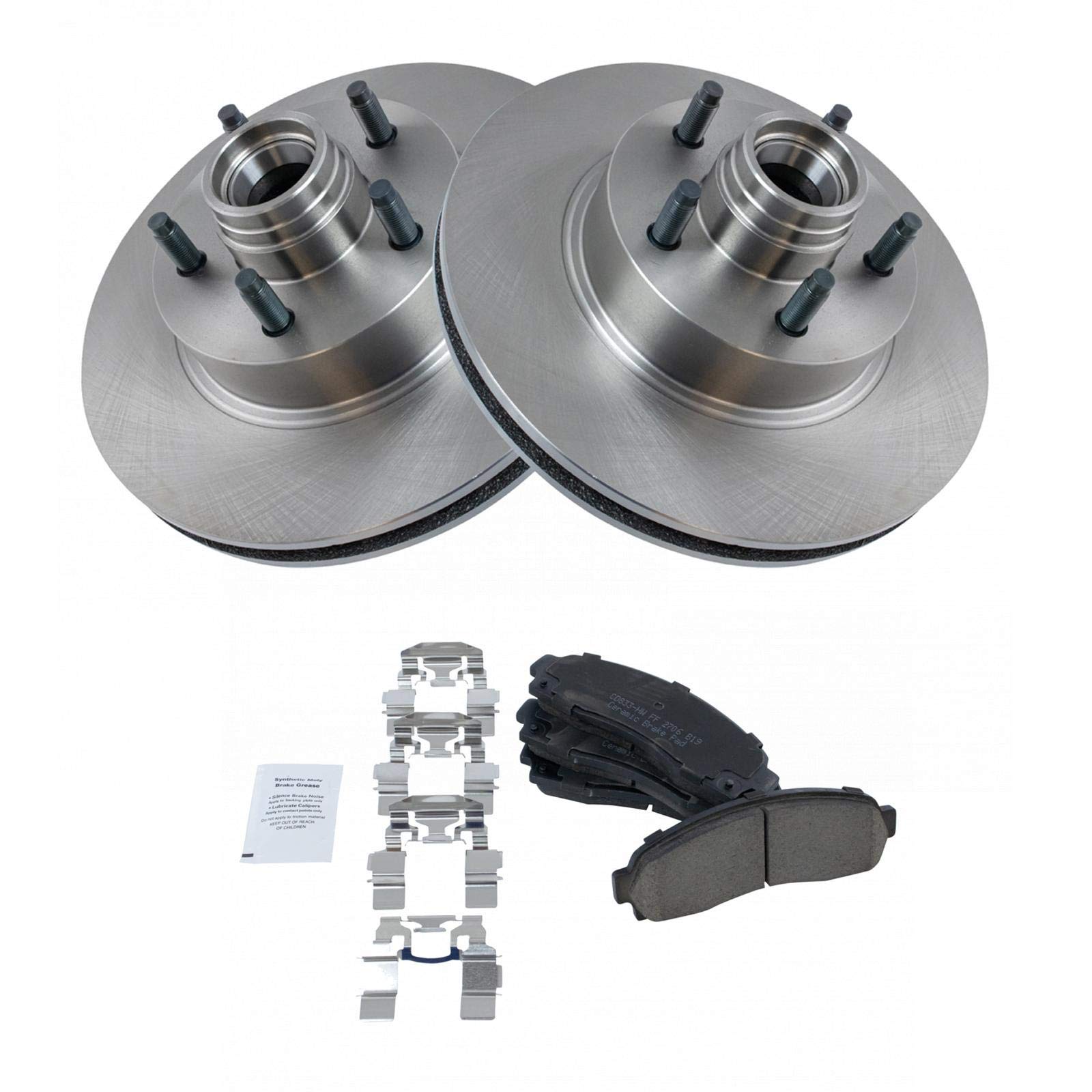 Trq Front Brake Pad & Rotor Kit Brake Pads Brake Rotor Ceramic Compatible With 2003-2011 Ford Ranger