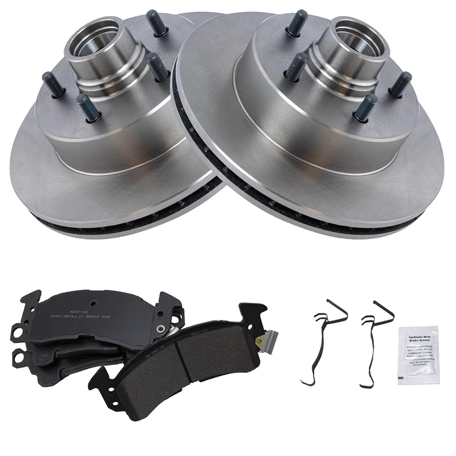 Trq Front Metallic Brake Pad & Rotor Kit Compatible With Gmc Safari Chevy Astro