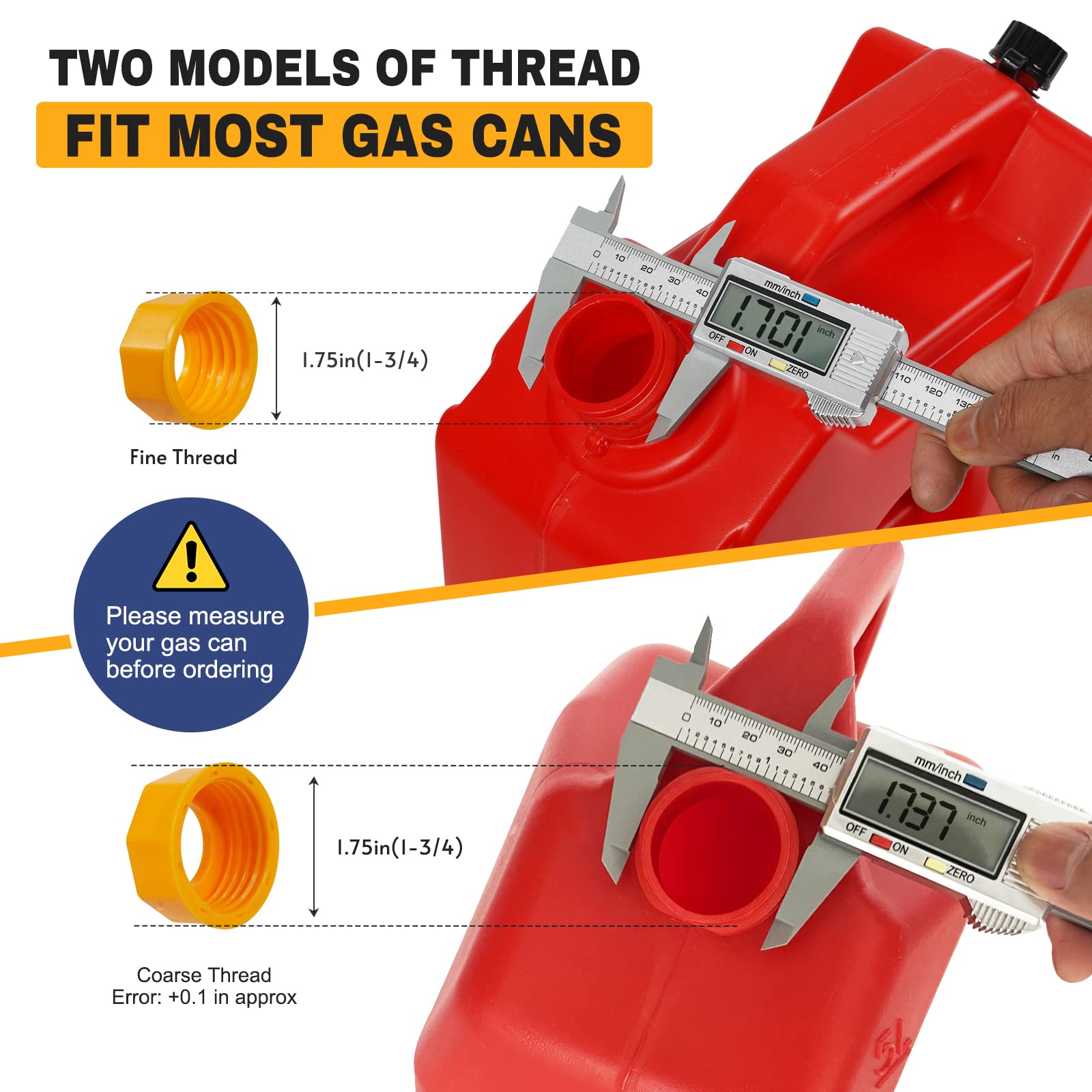 Gas Can Spout Replacement Kit,4 Kit Gas Can Nozzle Replacement Fits 5 Gallon Gasoline Cans,With Flexible Nozzles,Screw Collar Ca