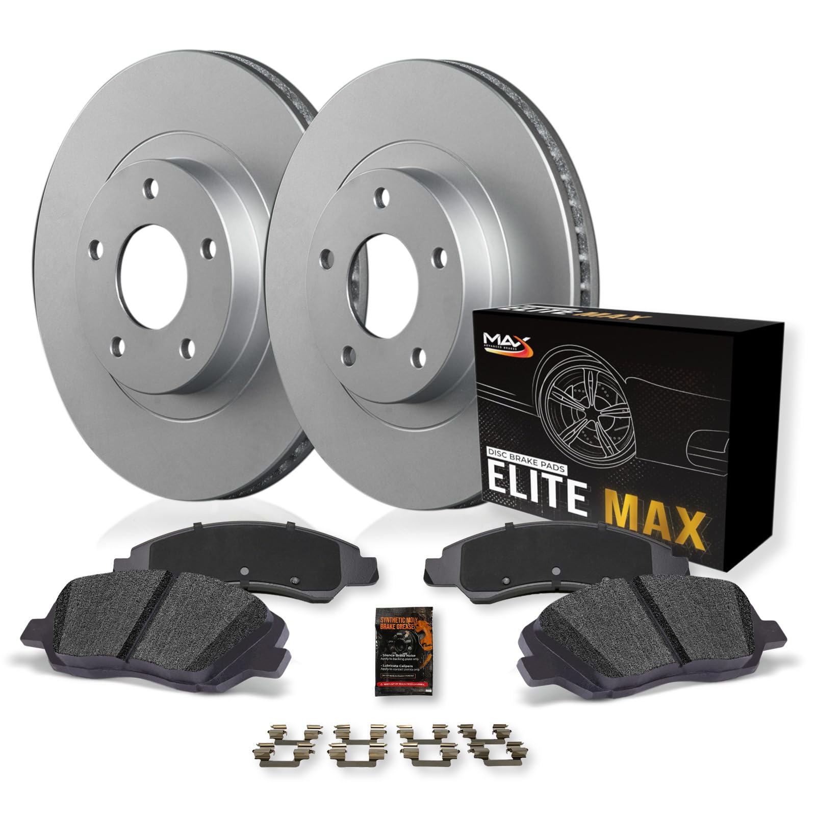 Max Advanced Brakes Front Brake Kit For 2012 2013 2014 2015 2016 2017 2018 2019 Nissan Versa Note Micra Replacement Geomet Coated Oe Disc Brake Rotors And Ceramic Brake Pads