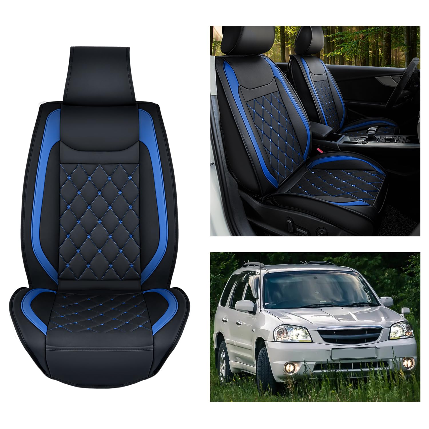 Nilight Car Seat Covers Waterproof Breathable Faux Leather Cushions Anti-Slip Universal Cover For Kia Civic Corolla Hyundai Hond