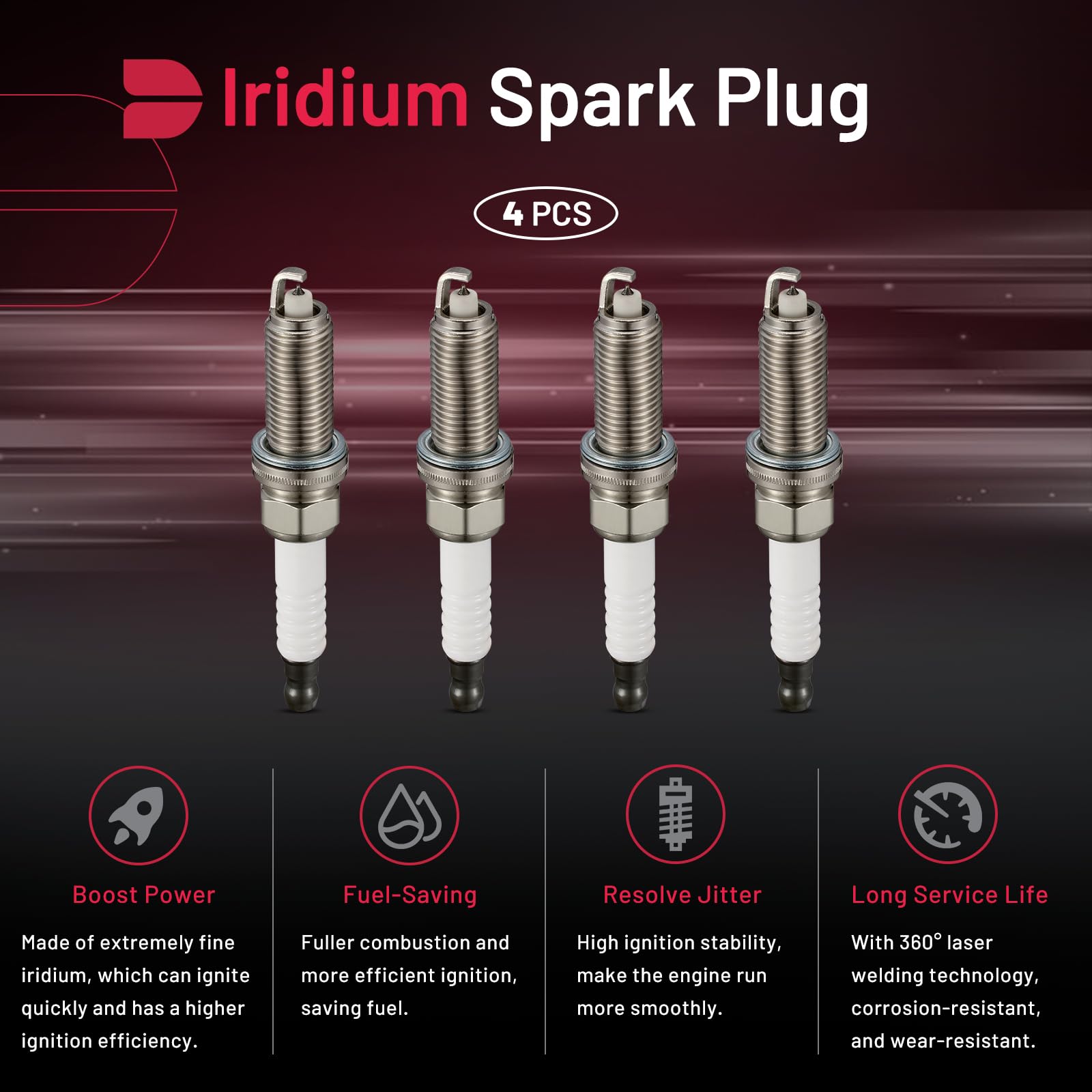 Bdfhyk Lkar6Aix-11 Iridium Spark Plugs Compatible With Chevy Nissan 2007-2013 Altima 2008-2013 Rogue 2007-2012 Sentra 2013-2021