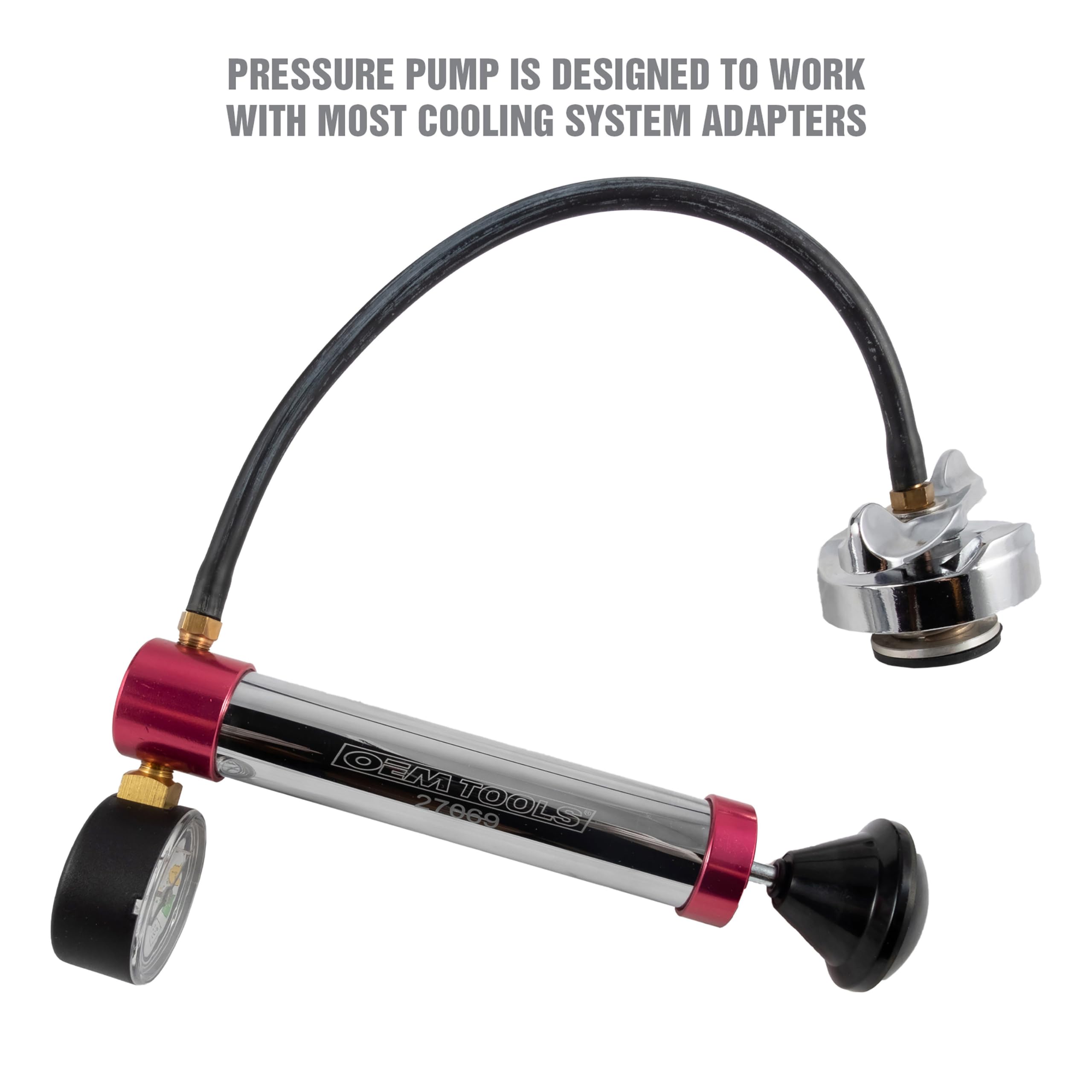 OEMTOOLS 27068 Universal Cooling System Pressure Test Kit, Automotive Radiator Pressure Tester for Coolant System, Diagnostic To