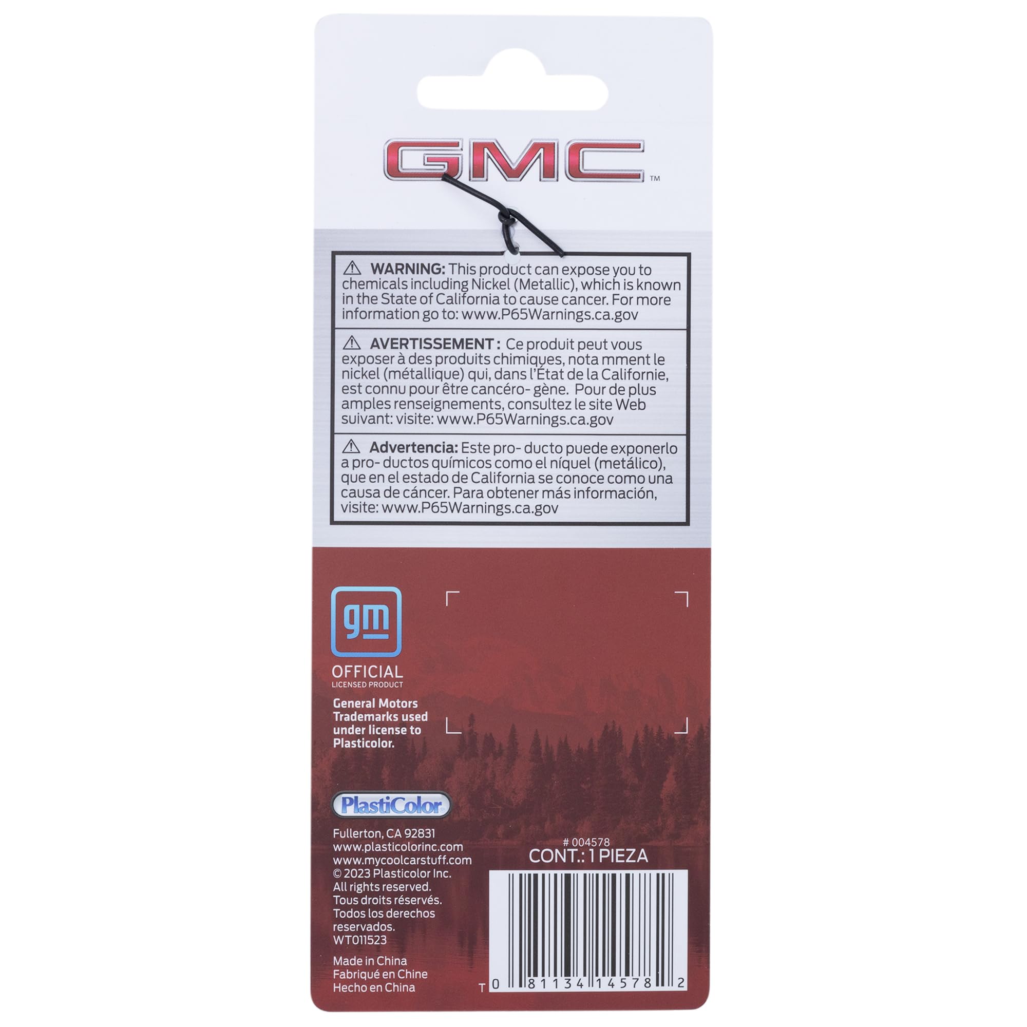 Plasticolor GMC Enamel Key Chain - Red and Chrome - Model 004578R01 - One Size - Metal Material