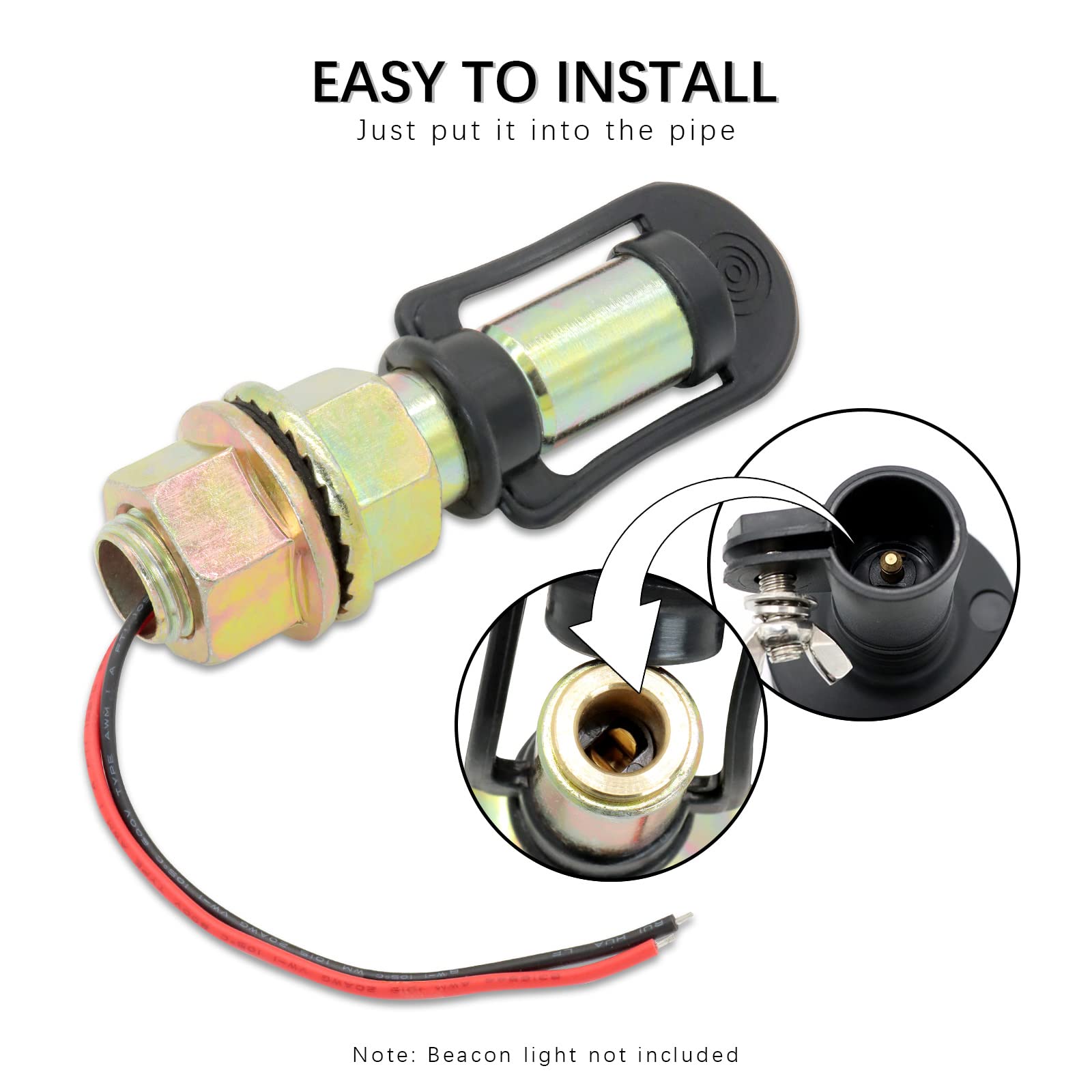 Agrieyes Tractor Beacon Light Bracket,Metal Mount With Wire For Forklift Truck Flashing Rotating Warning Light - I Shape