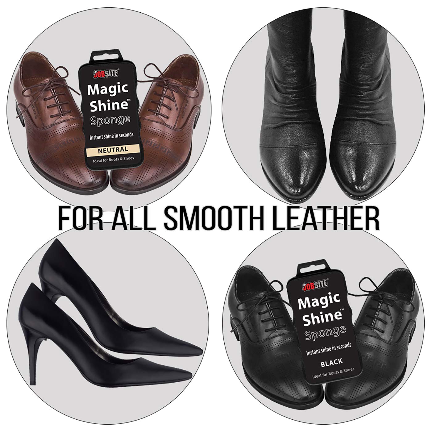 Jobsite Instant Express Leather Boot & Shoe Shine Sponge - Neutral