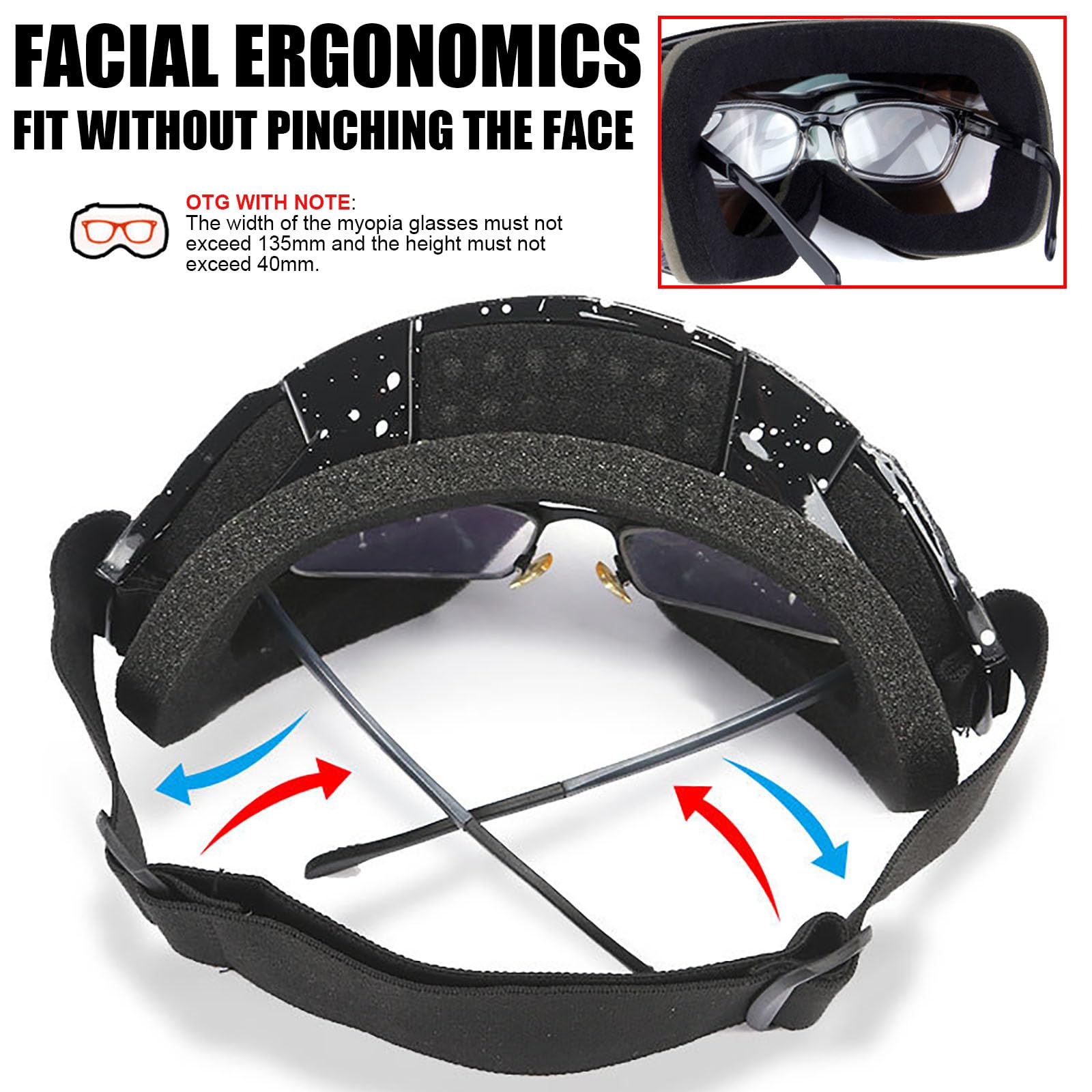 immoono 4Pcs Set, Dirt Bike Goggles with Face Cover Motorcycle Goggles ATV Motocross Riding Offroad Goggles for Adults Men Women