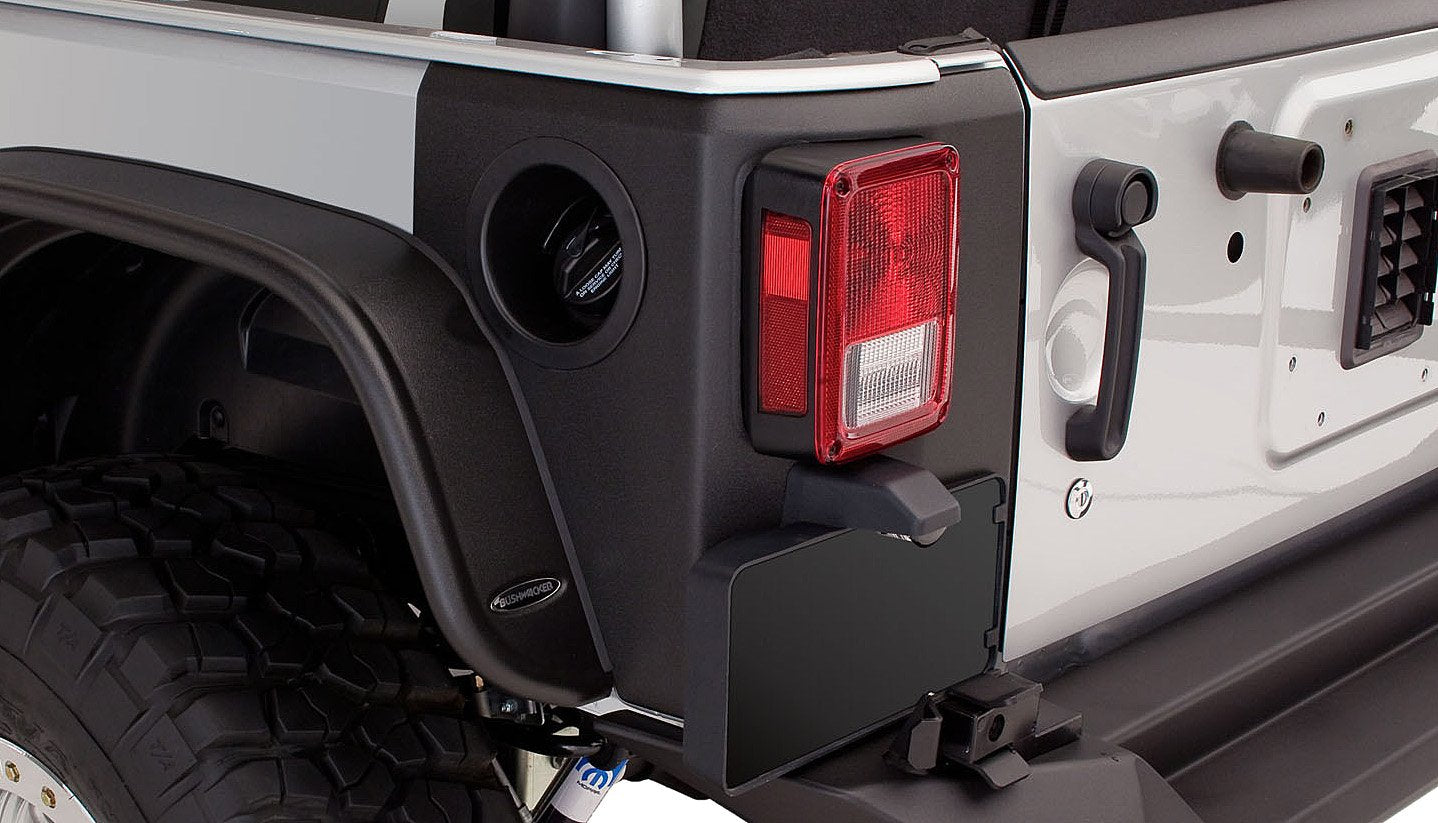 Bushwacker Trail Armor Rear Corner Covers | 2-Piece Set, Black, Textured Finish | 14009 | Fits 2007-2018 Jeep Wrangler Jk 2-Door