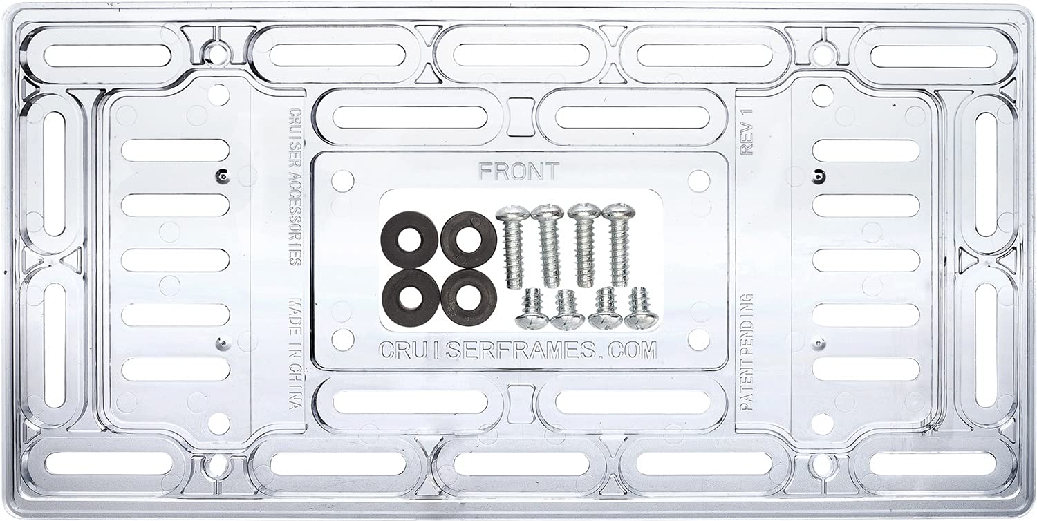 Cruiser Accessories 79000 Universal License Plate Mount License Plate Frame, Clear