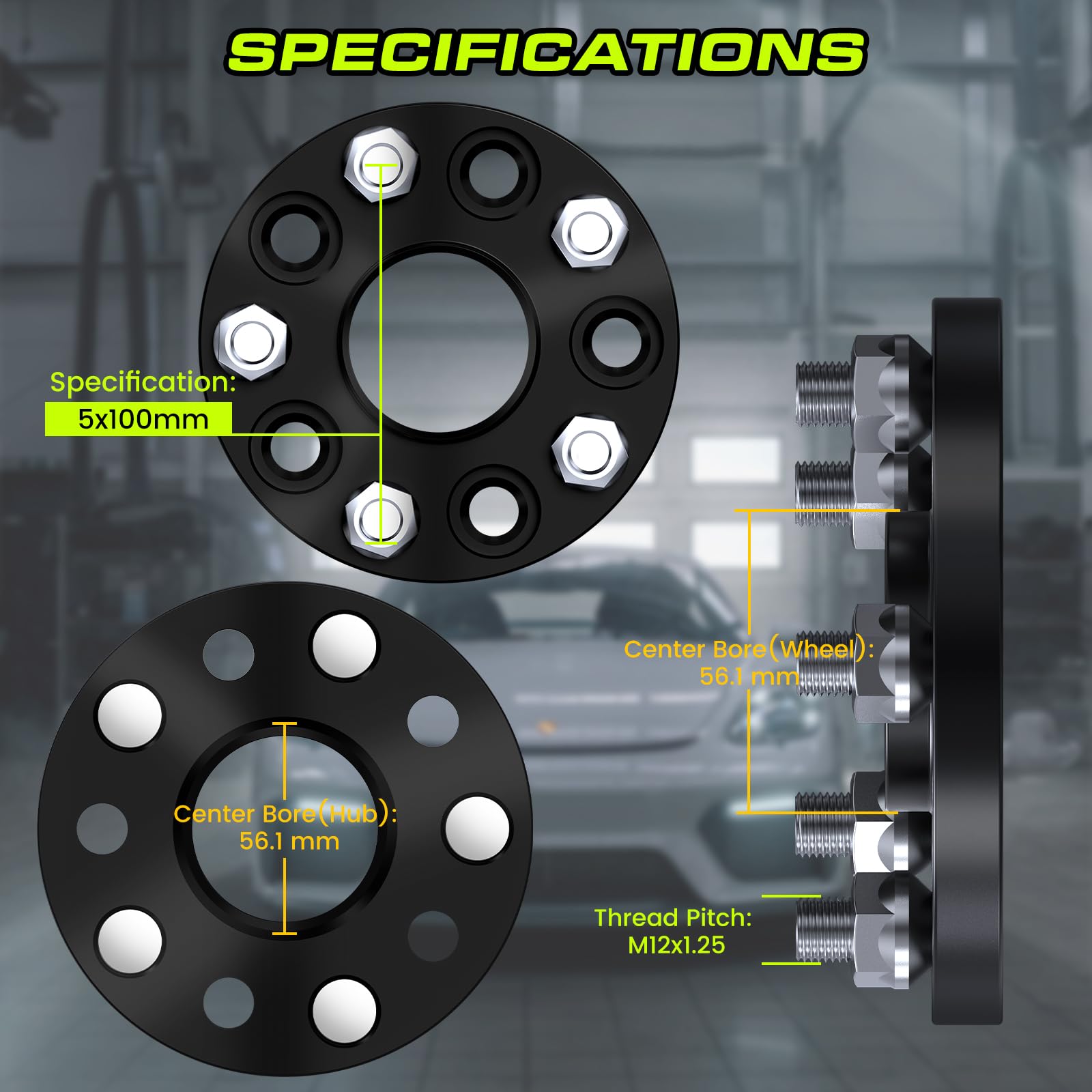 Customadeonly 5x100 Forged Black Hubcentric Wheel Spacers 25mm (2pcs) for Subaru BRZ, WRX, Crosstrek - Model 500256125B
