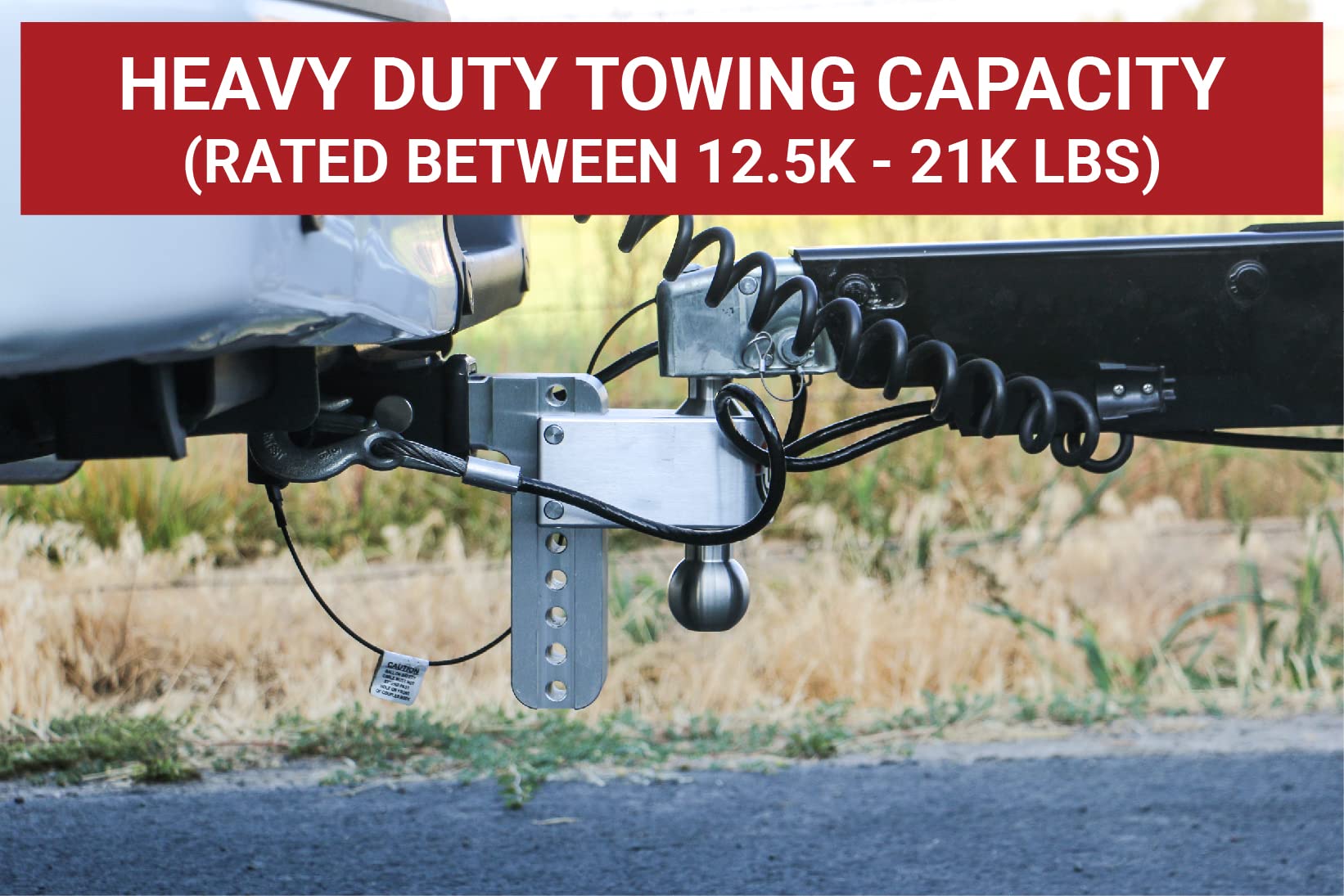 Weigh Safe Adjustable Trailer Hitch Ball Mount, 6'' Adjustable Drop Hitch For 2.5'' Receiver W/ 4 Pc Keyed Alike Lock Set, Heavy