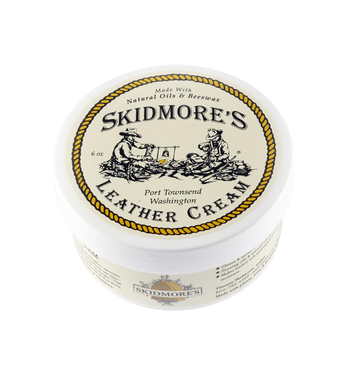 Skidmore'S Original Leather Cream | 100% Natural Non Toxic Water Repellent Formula Is A Cleaner And Conditioner | Repair A Horse Saddle, Riding Boots, Jacket, Gloves, Chaps, Shoes, Belt | 6 Oz