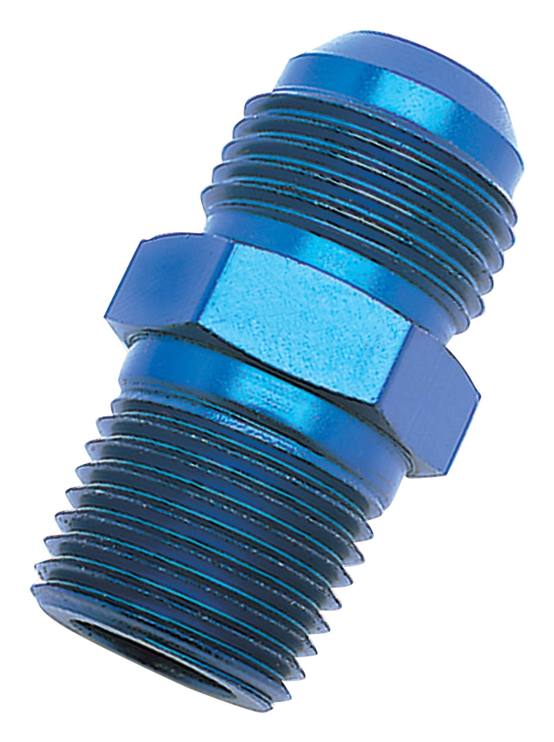 Edelbrock/Russell 660430 Blue Anodized Aluminum -4An Flare To 1/4 Pipe Straight Adapter
