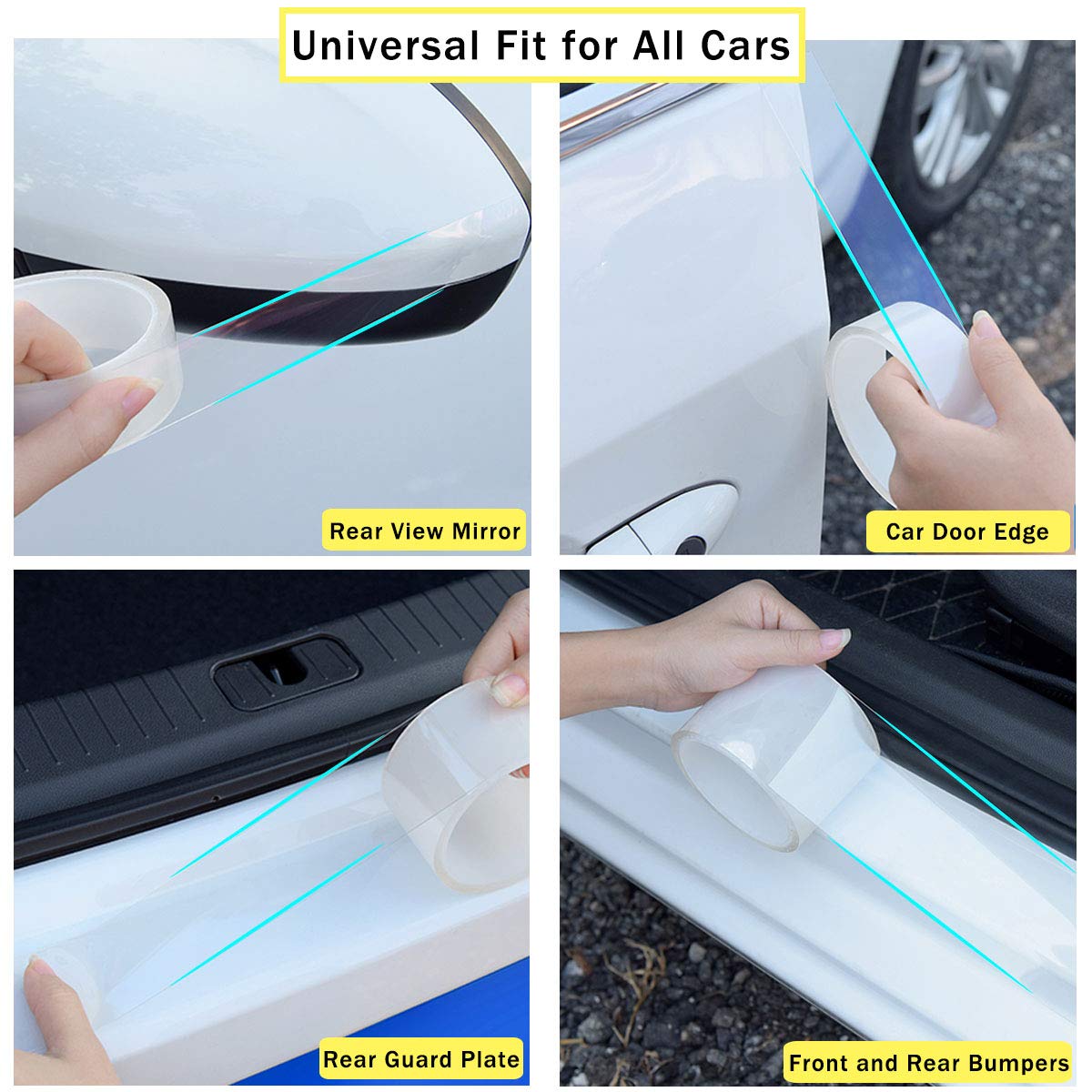 Qbuc Car Door Entry Guards Scratch Cover Protector Paint Threshold Guard,Door Sill Protector,Front Rear Door Entry Sill Guard Sc