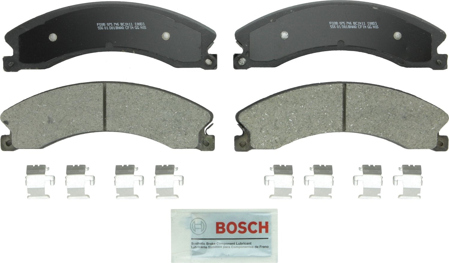 BOSCH BC1411 QuietCast Premium Ceramic Disc Brake Pad Set - Compatible with Select Chevrolet Express 3500/4500, Silverado 2500/3