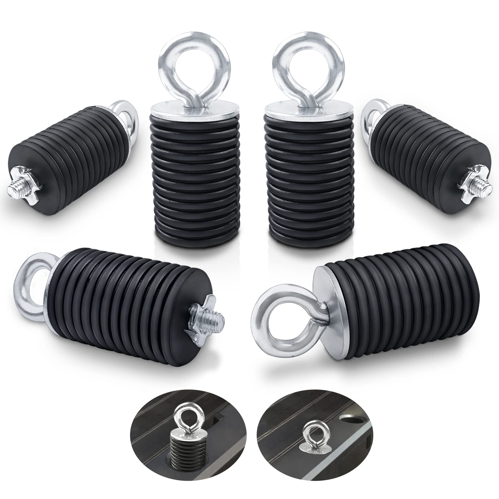 Starknightmt Ranger Tie Down Anchors,Utv Lock And Ride 2' Bed Anchor Compatible With Polaris General Ranger 500 570 1000 Xp 900 800 700 With 1-7/16' Hole(6 Pcs,Black)