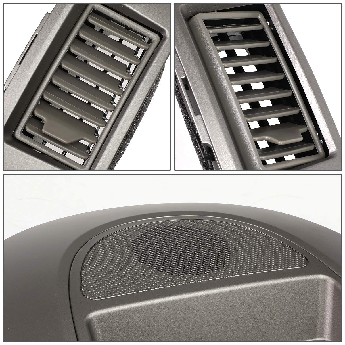 Dna Motoring Ztl-Y-0146 Center Dash Audio A/C Vent Surround Bezel W/Speaker Cover,Grey