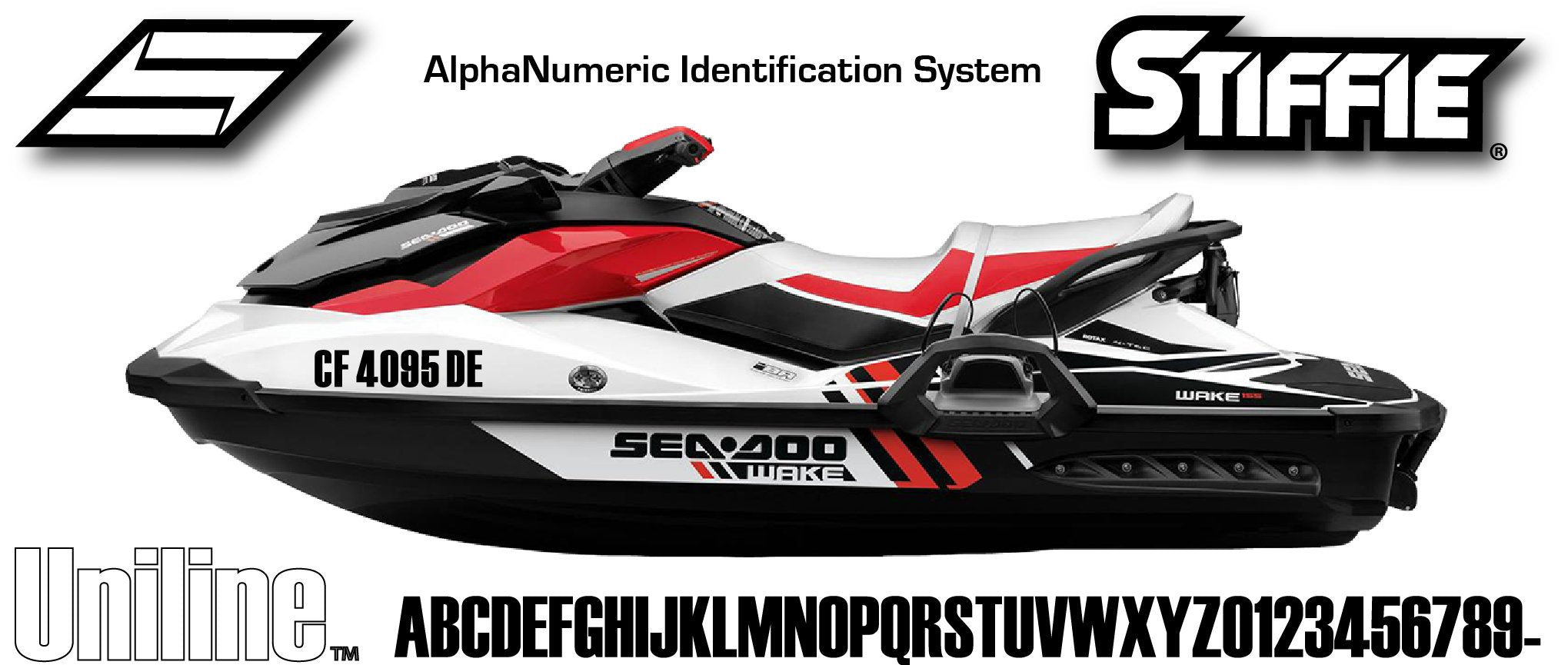 Stiffie Uniline Mint 3'' Boat & Pwc Registration Decals  Numbers Letters Stickers