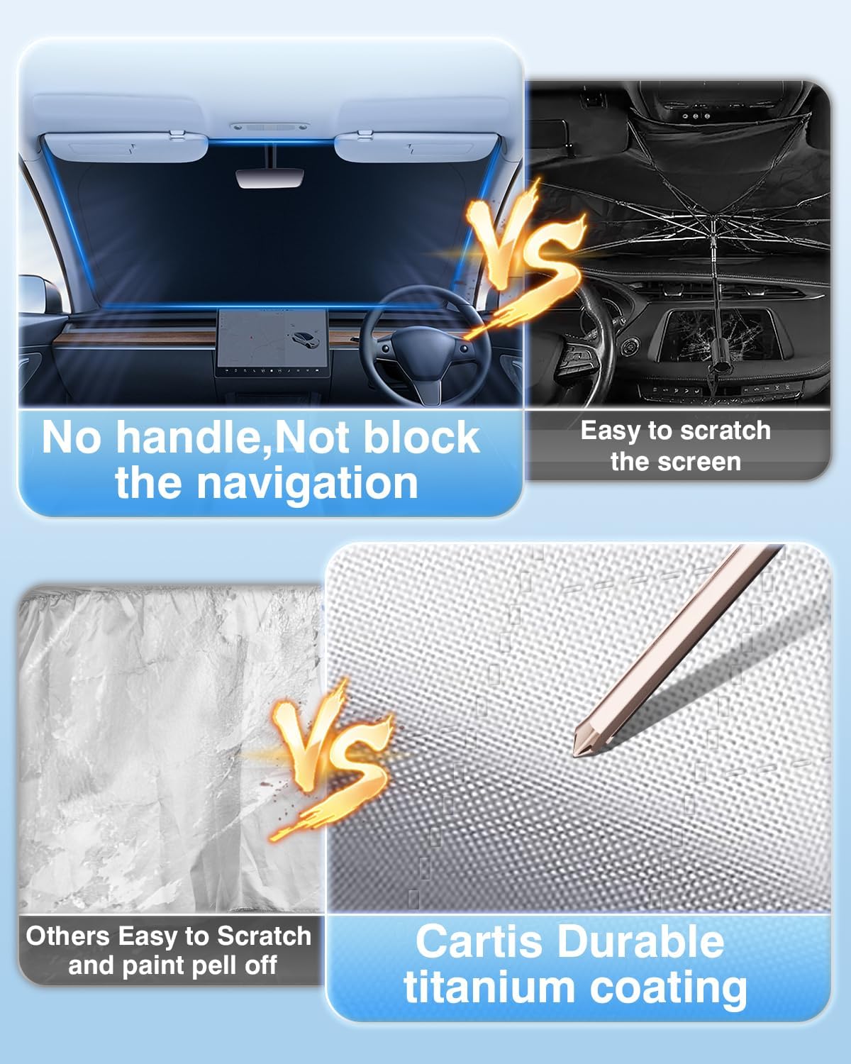 Cartist 5-Layer Windshield Sun Shade Custom Fit For Honda Accord 2023 2024 2025 Honda Accord Accessories 2024 Foldable Car Front