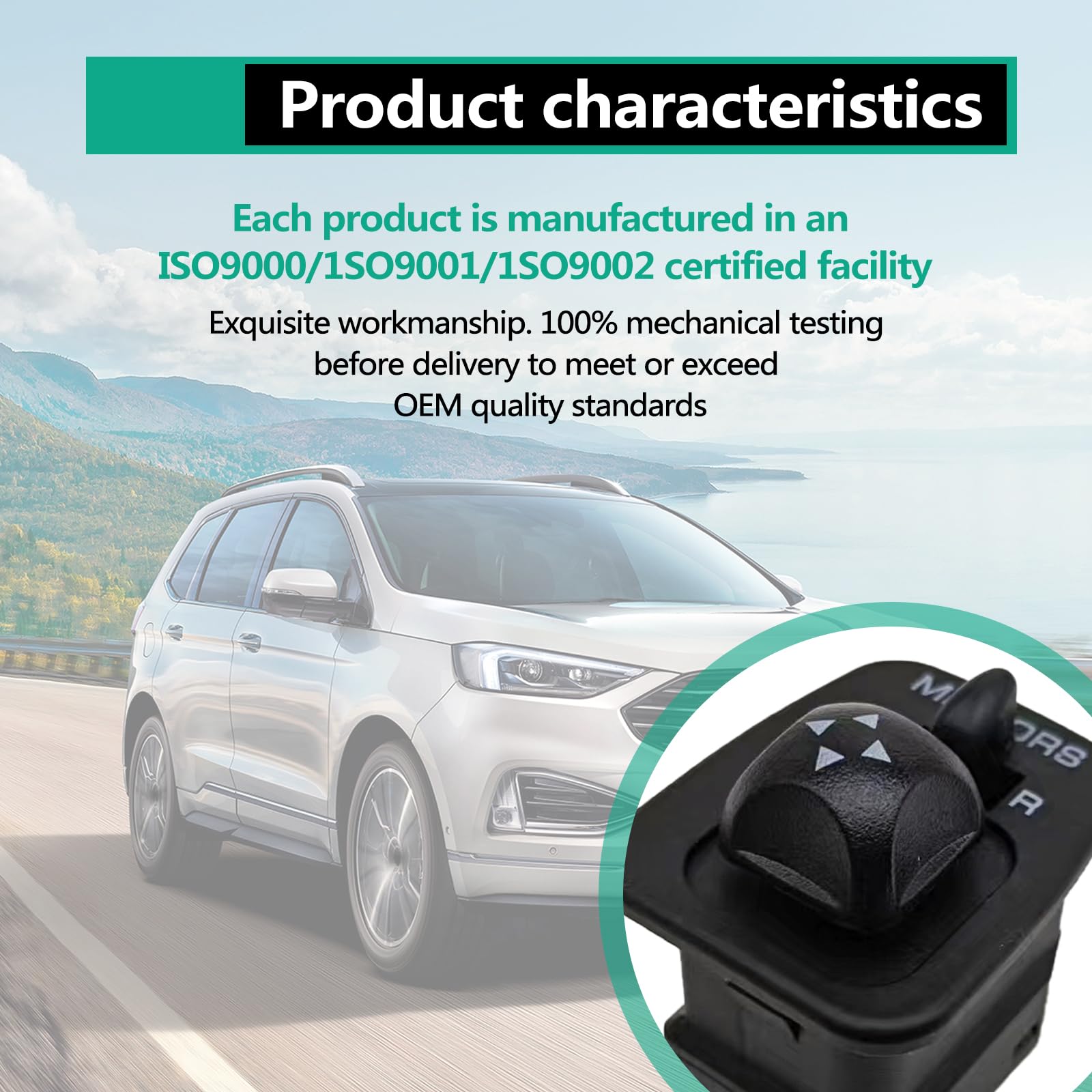Power Mirror Control Switch, Front Driver Side Door Mirror Control Switch Compatible with Ford Excursion Expedition Escort F150