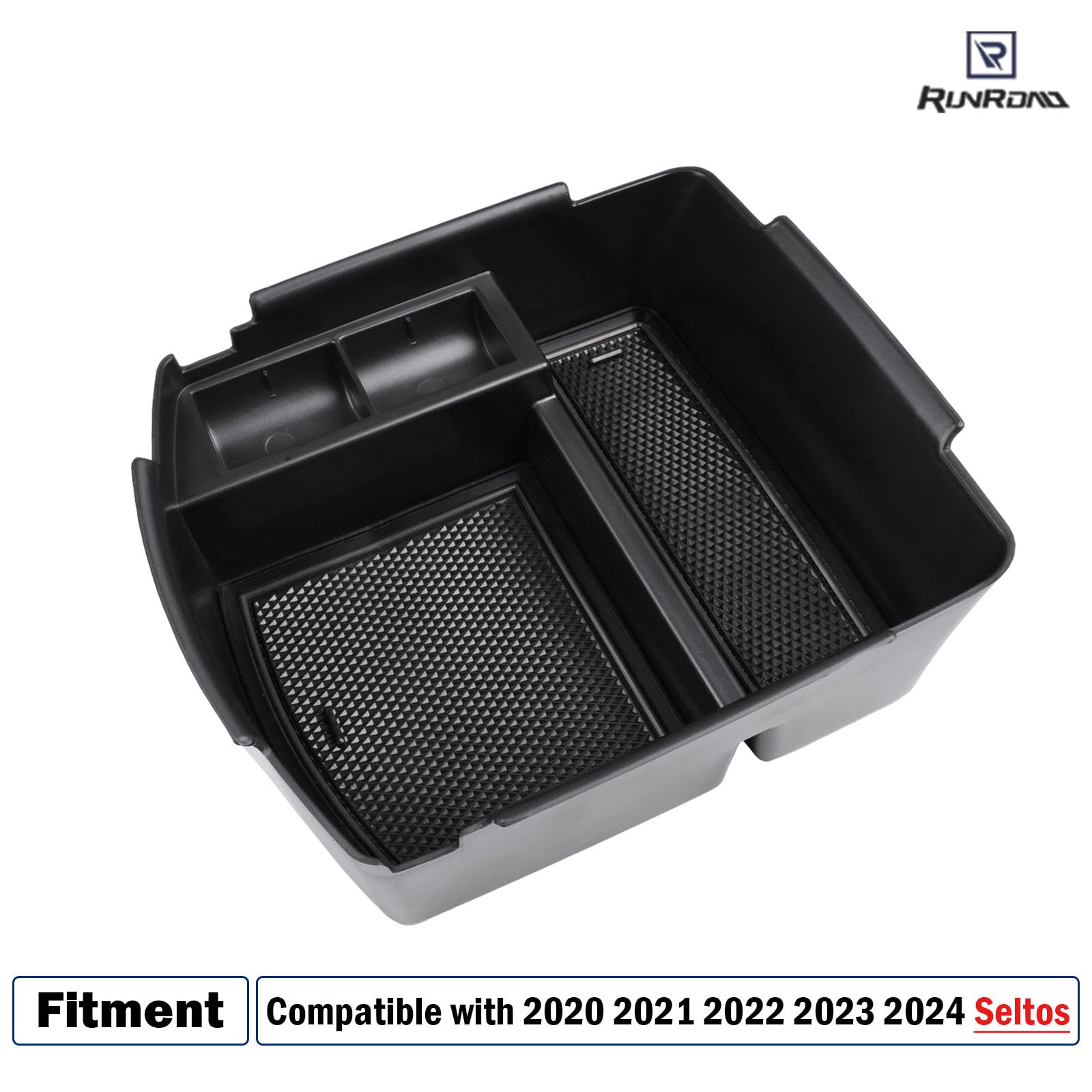 RUNROAD Center Console Organizer Tray Compatible with 2020 2021 2022 2023 2024 Kia Seltos Accessories, ABS Insert Tray Secondary