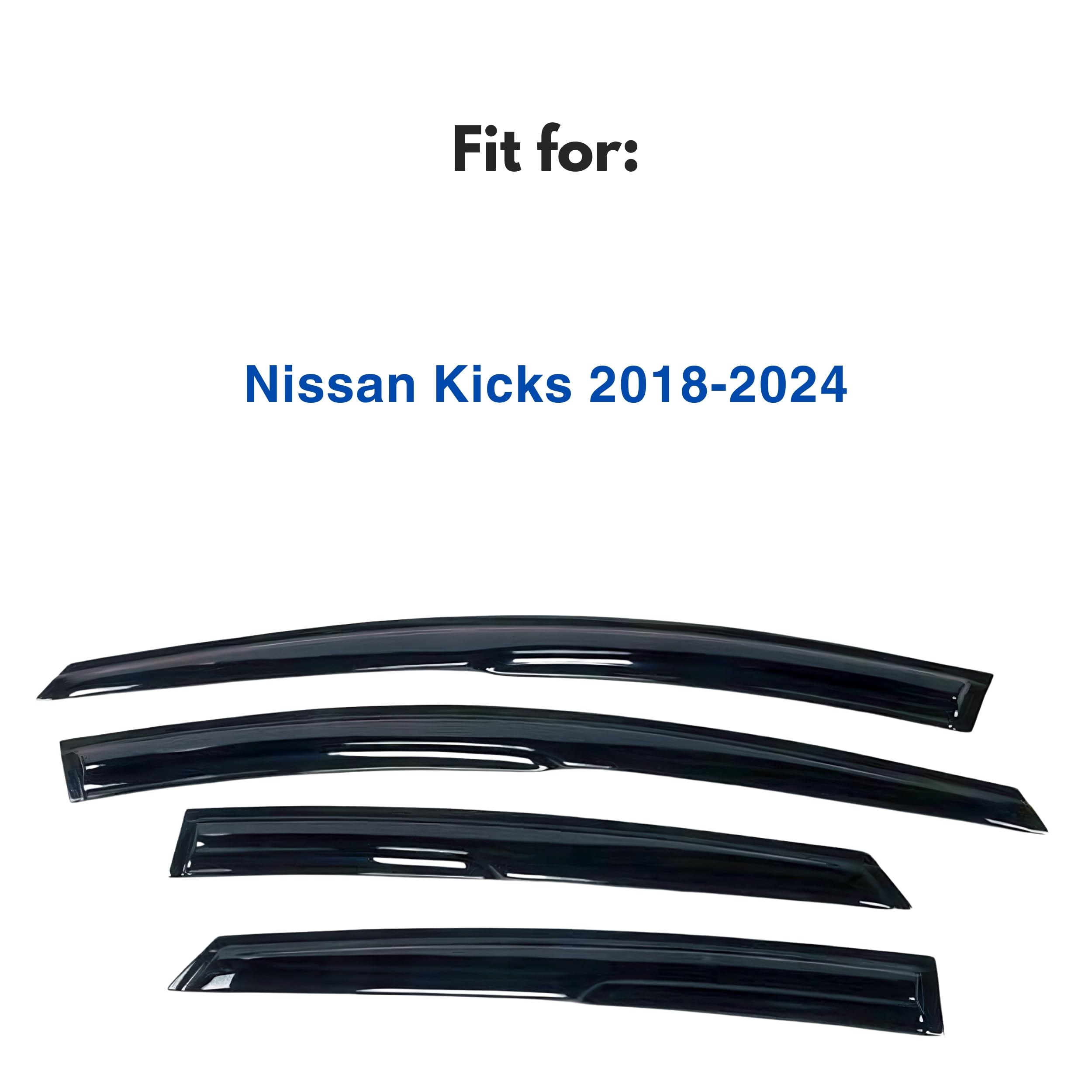 Immortal Group IG Window Visor for Nissan Kicks 2018-2024, Black Acrylic Rain Guard, Model 813128