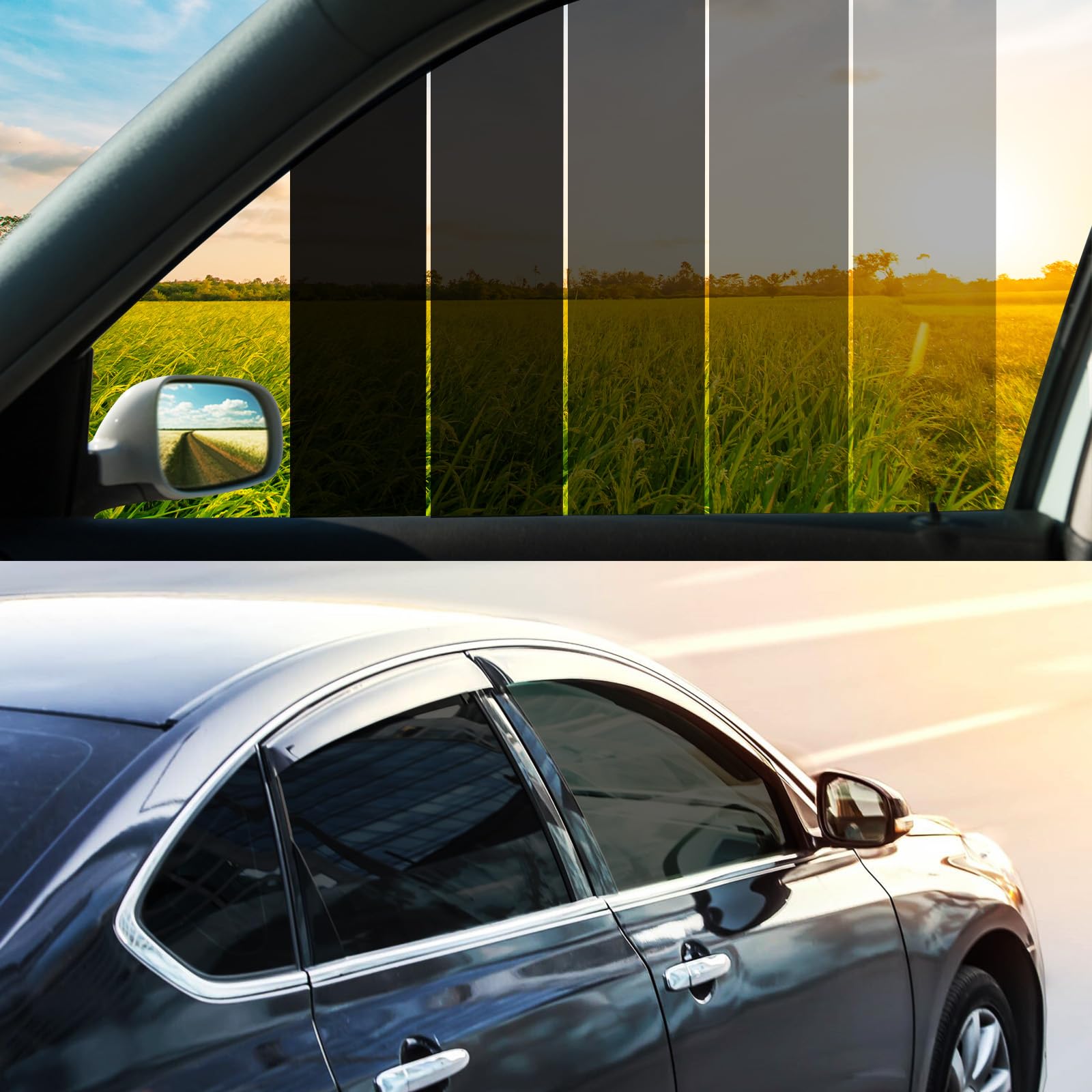 Vepagoo 35% VLT Ceramic Car Window Tint Film (30'' x 15FT) - Heat & Glare Reduction, Blocks UV & IR Rays, Scratch Resistant, Pri